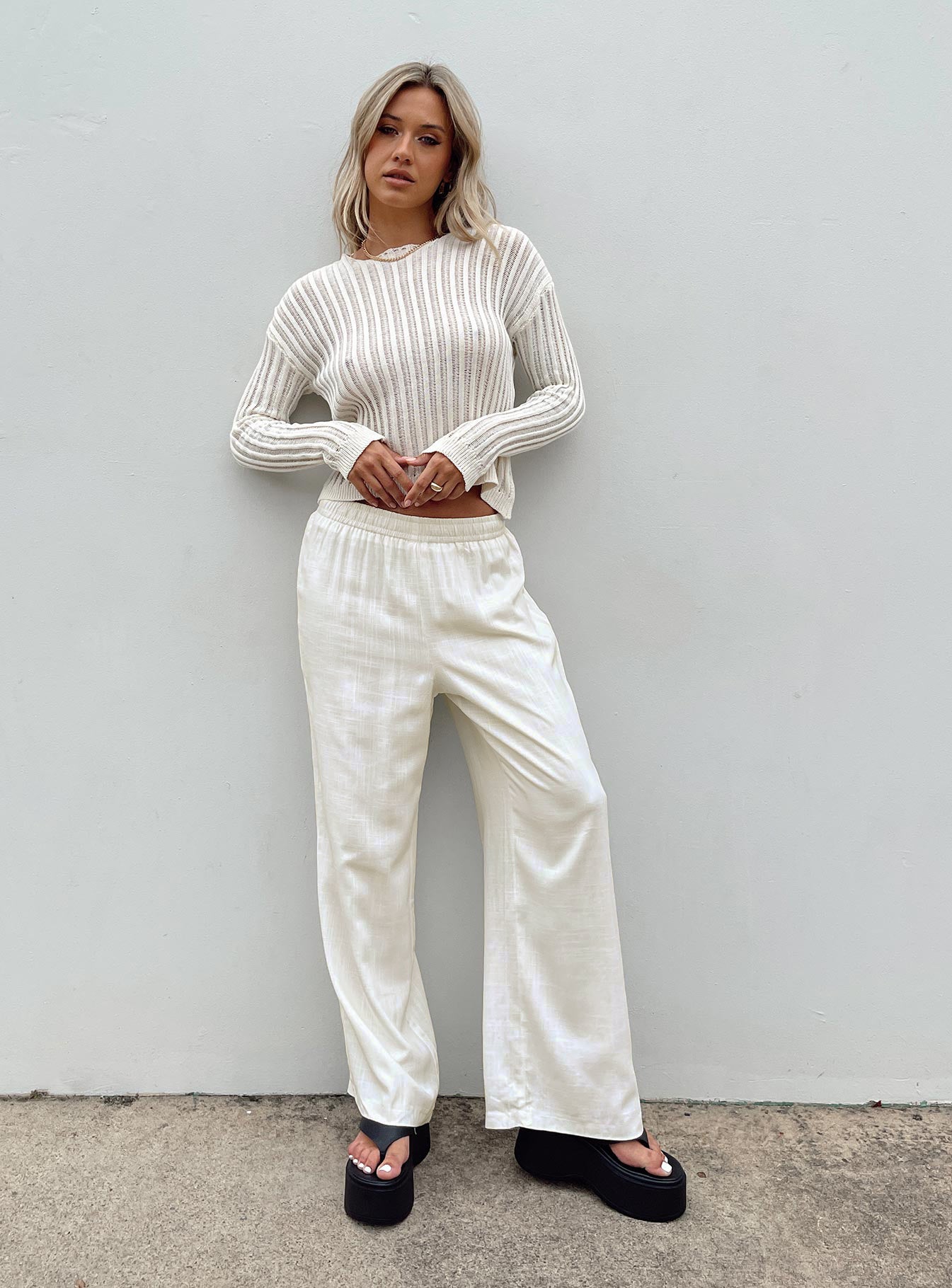 Louis Linen Blend Pants Off White - Image 6