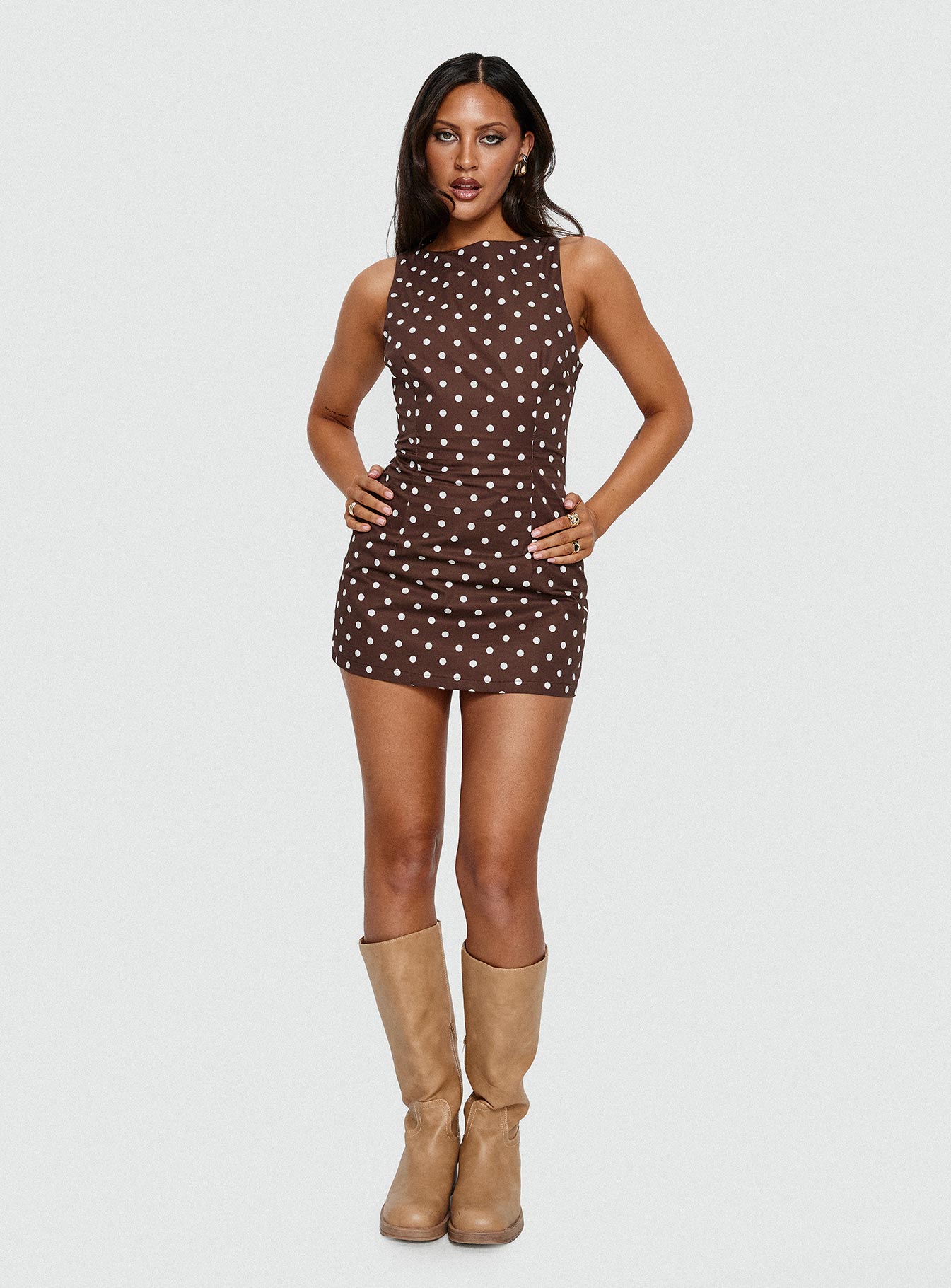 Yumiko Romper Brown Polka