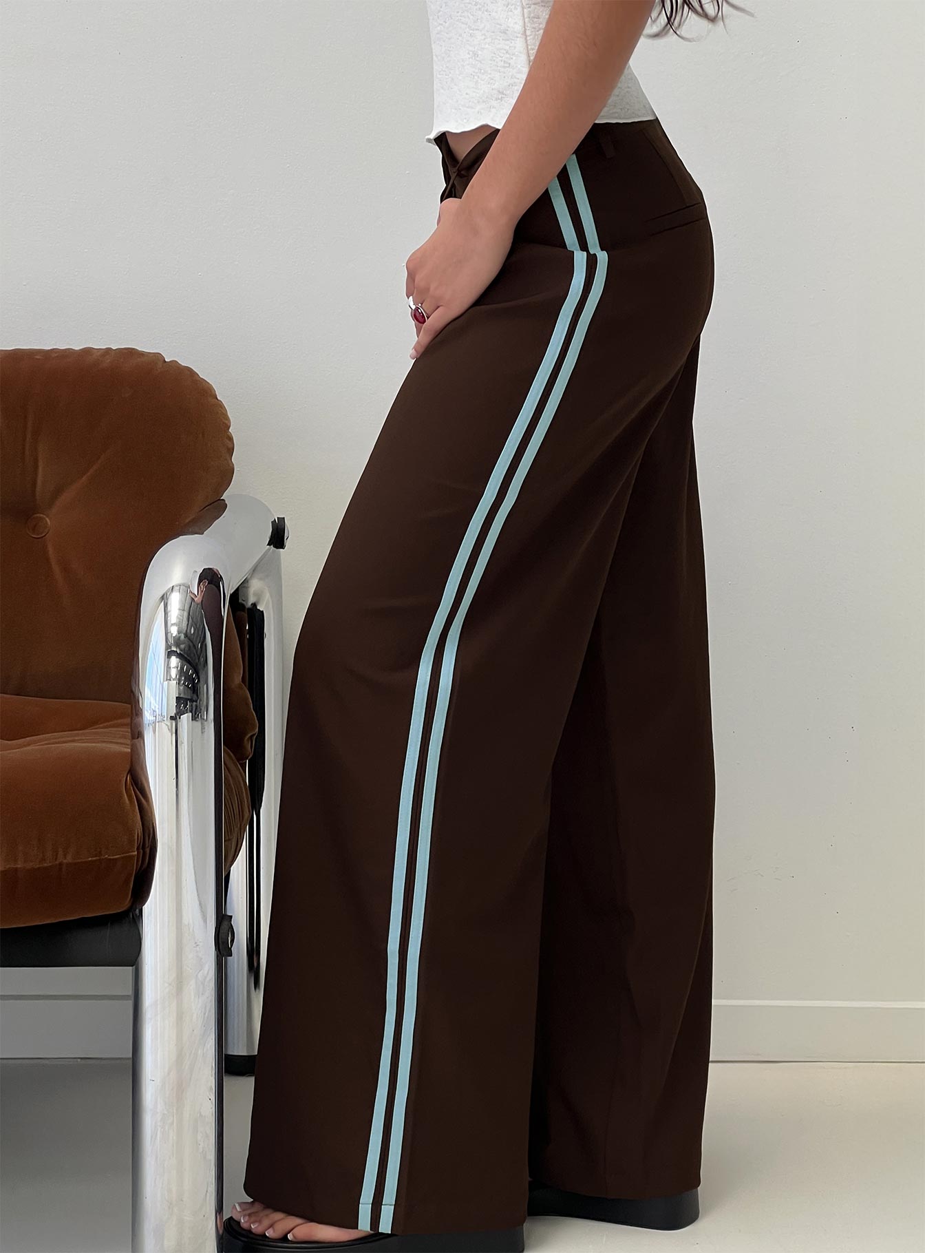 Wendi Tipping Suit Pant Brown  Blue