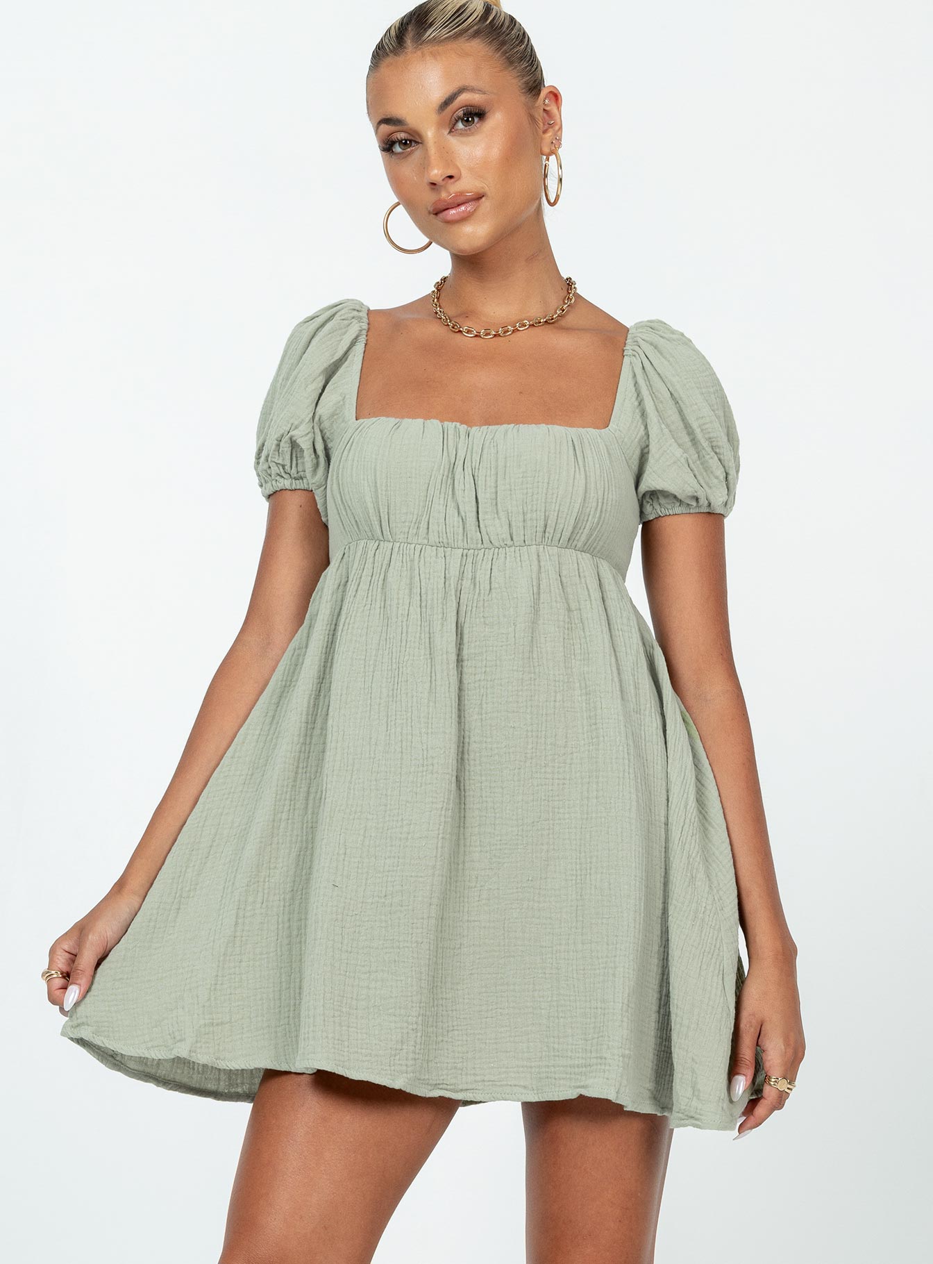 Lets Dance Mini Dress Sage - Image 2