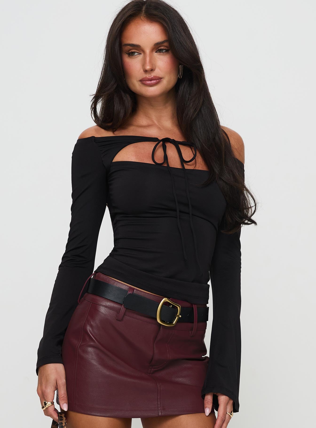 Nevah Long Sleeve Top Black - Image 2