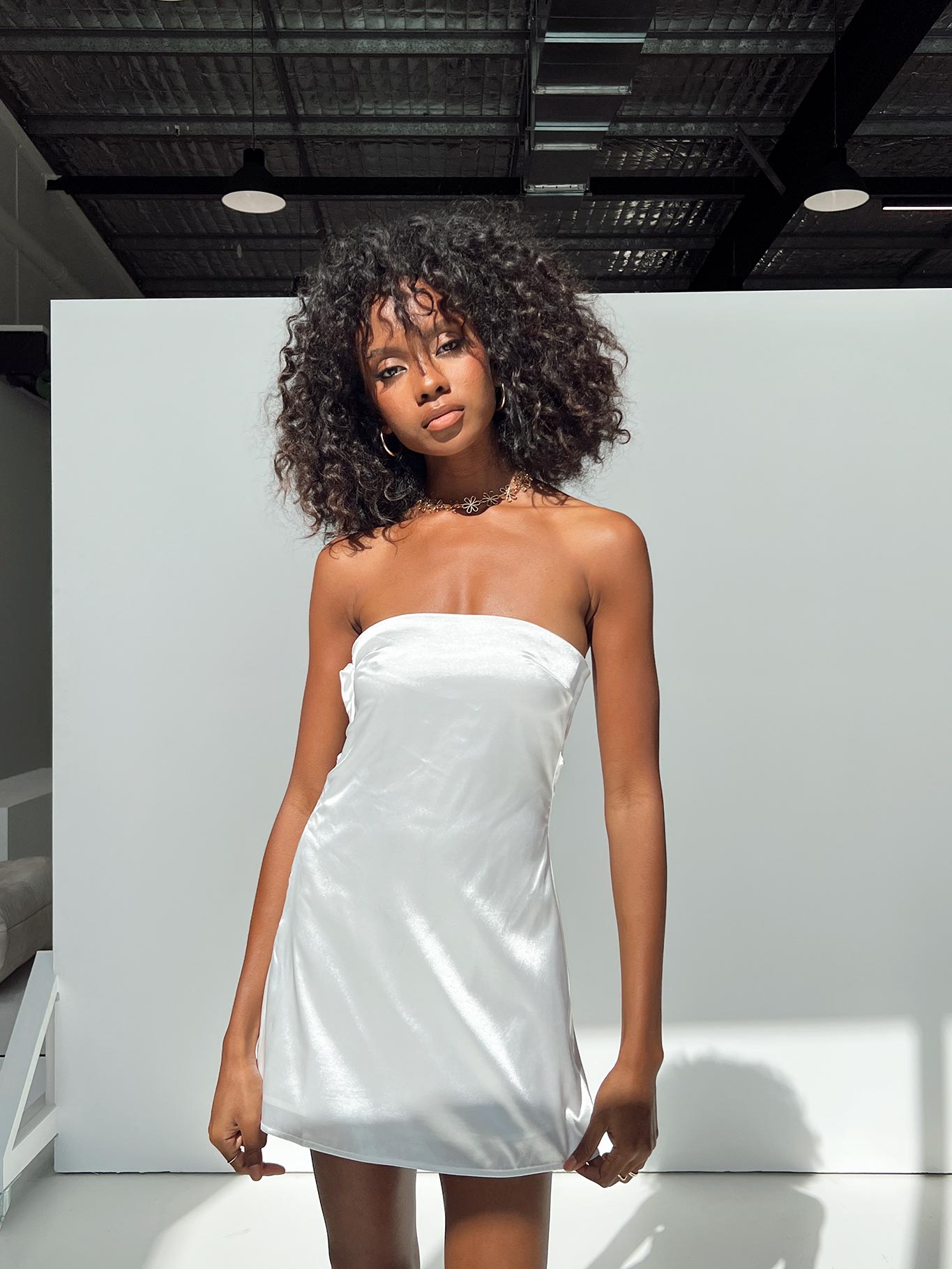 Shaya Strapless Mini Dress White - Image 4