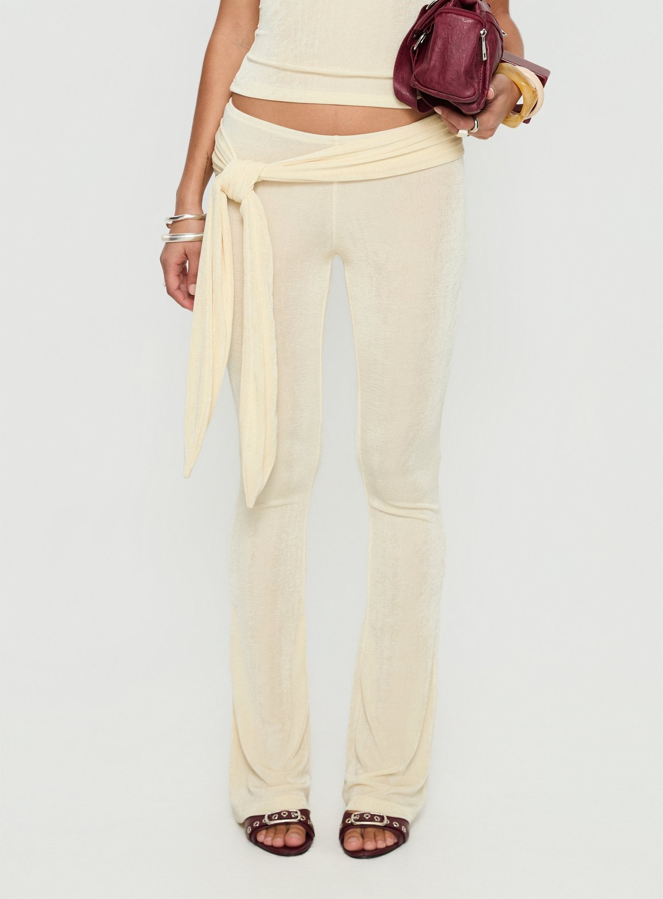 Butterfly Tie Detail Pants Lemontini - Image 2