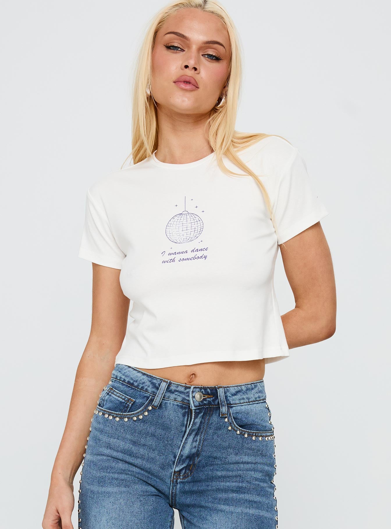 My Girl Graphic Top White - Image 2
