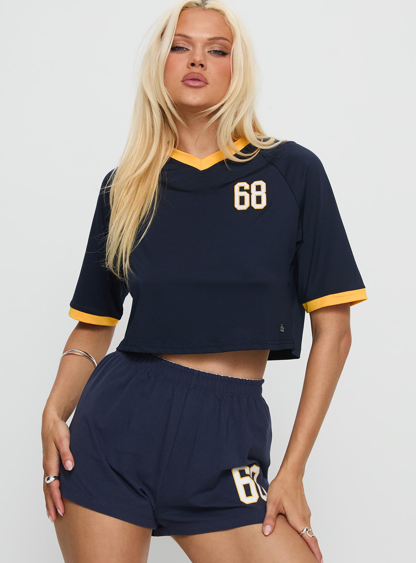 Uc Berkeley Cropped Soccer Jersey Tee Blue
