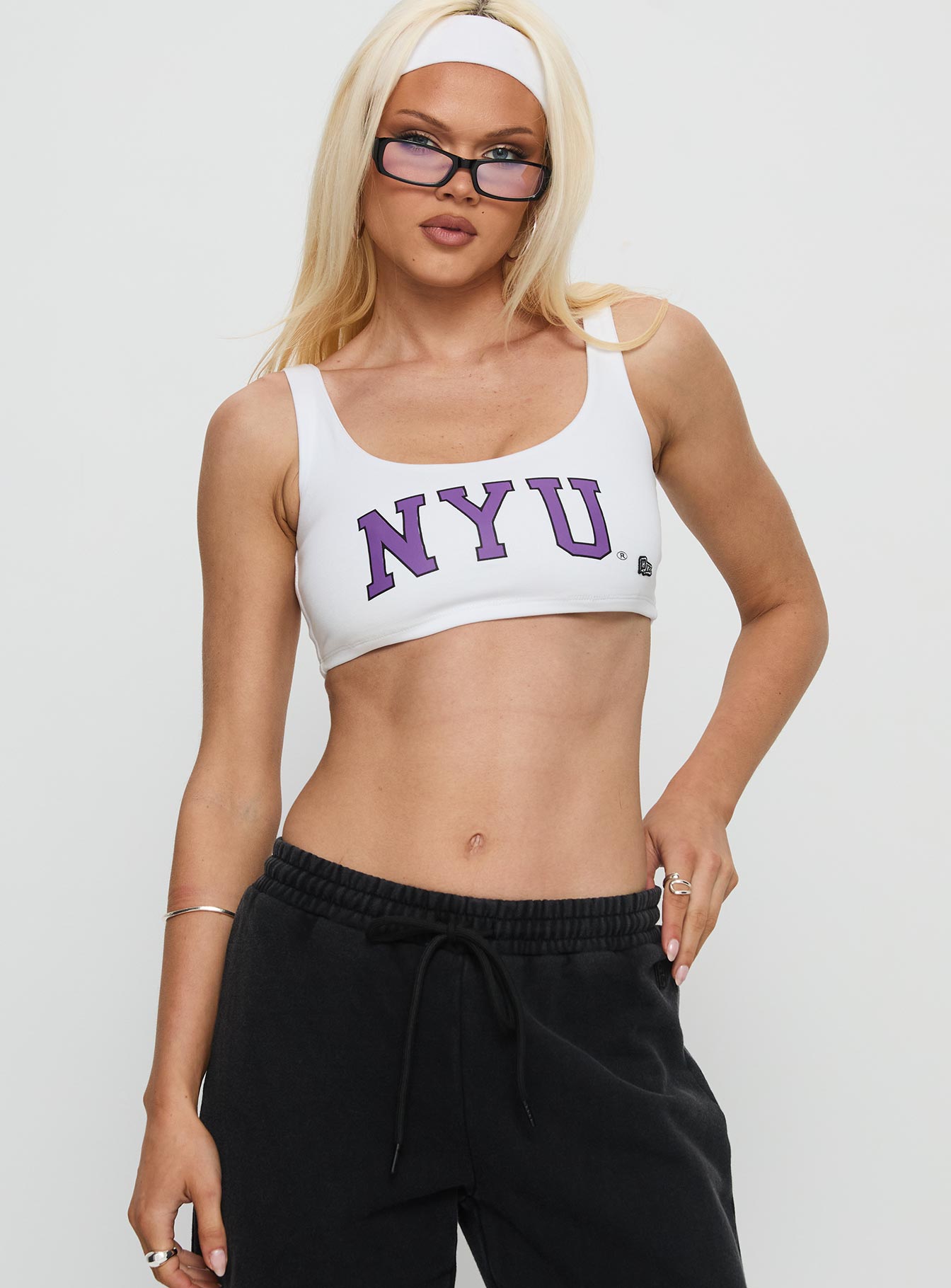 Nyu Scoopneck Tank Top White - Image 2