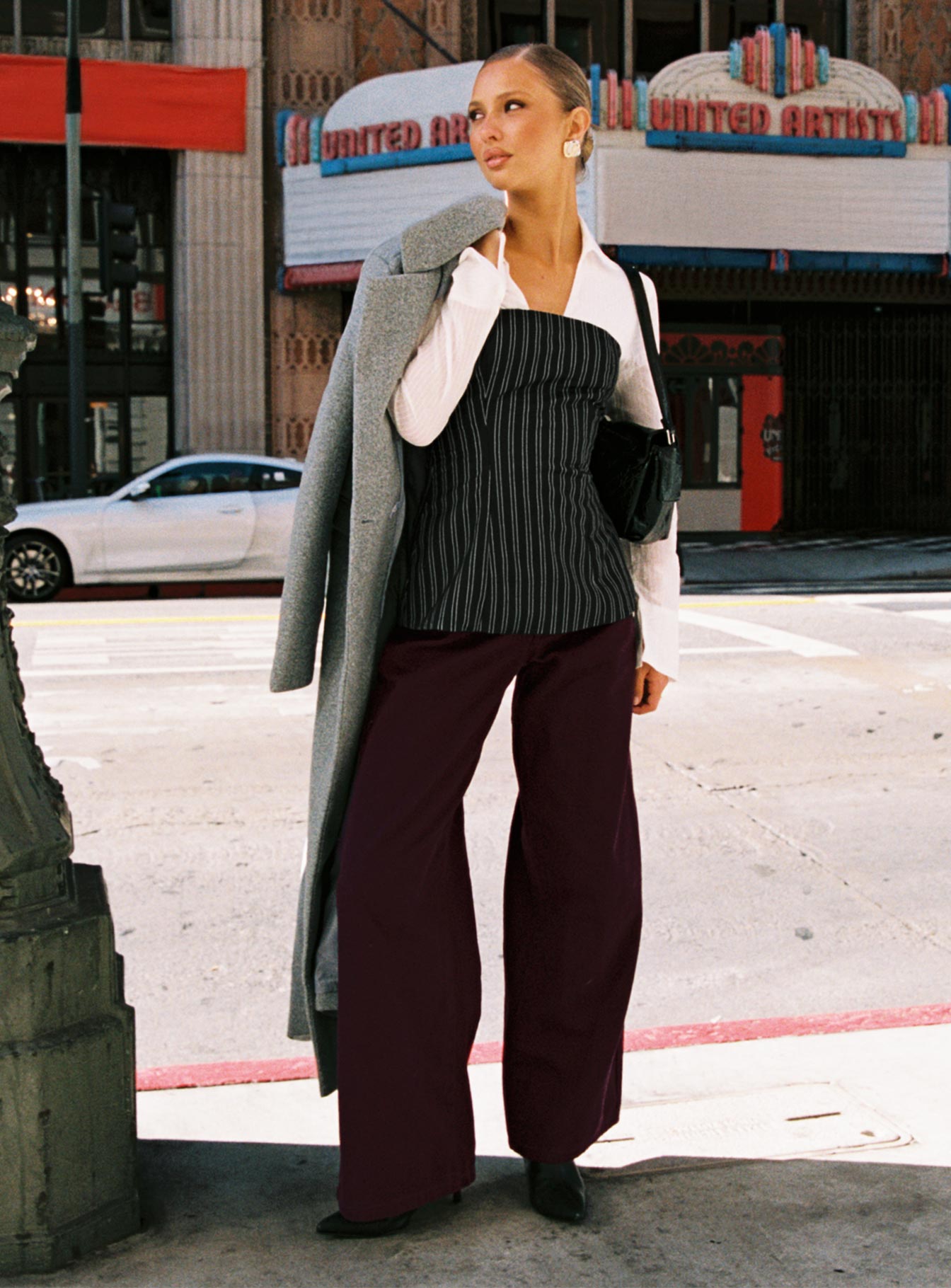 Big News Mid Rise Wide Leg Jeans Currant - Image 8