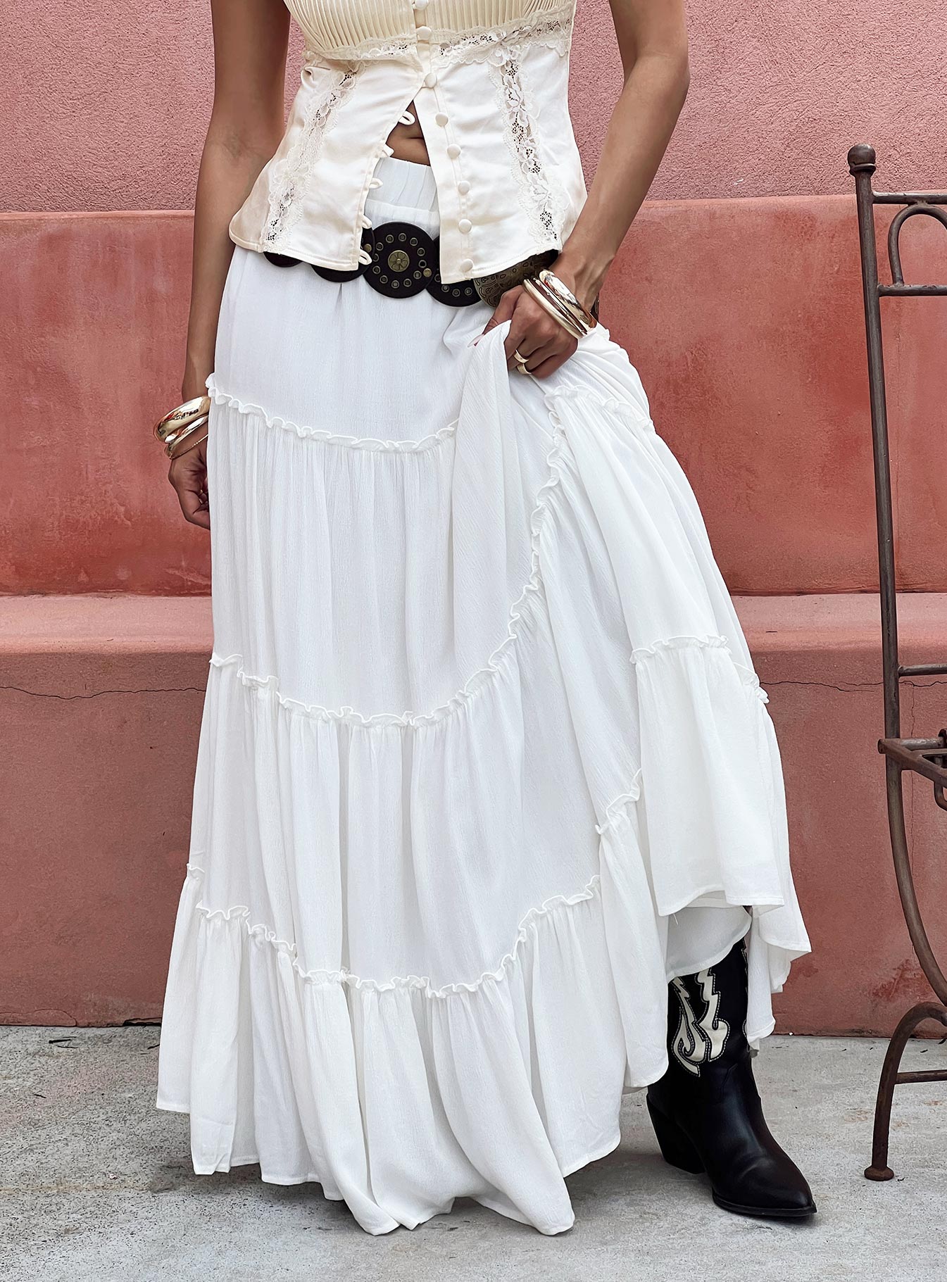 Miriah Maxi Skirt White Petite - Image 14