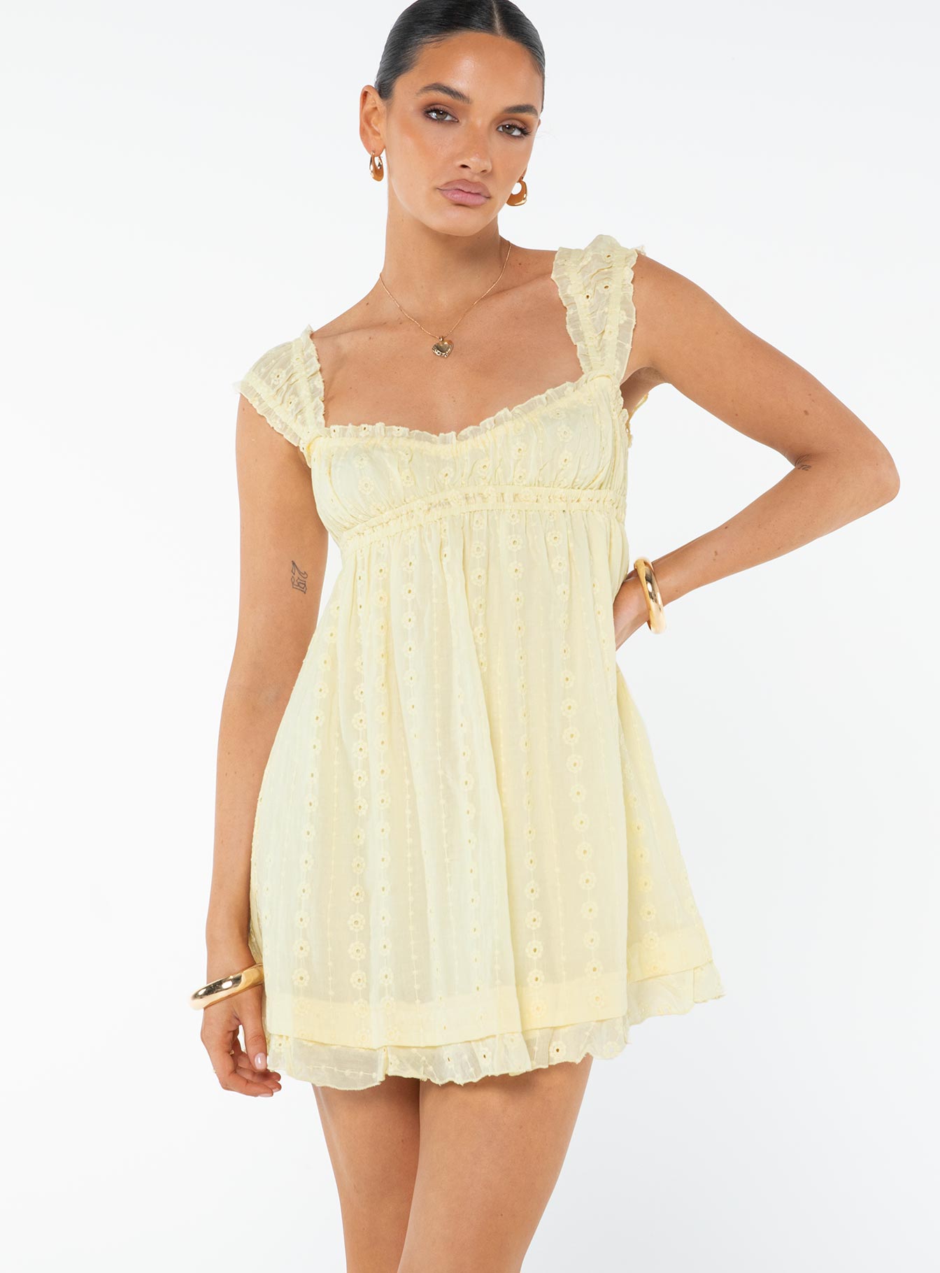 Carlita Mini Dress Yellow - Image 2