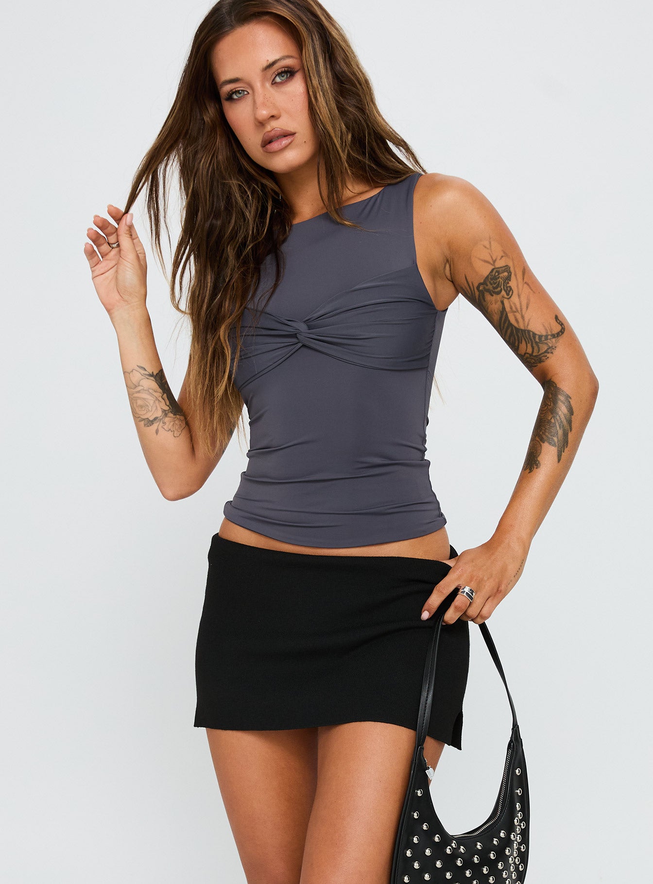 Sparky Mid Rise Skort Black - Image 2
