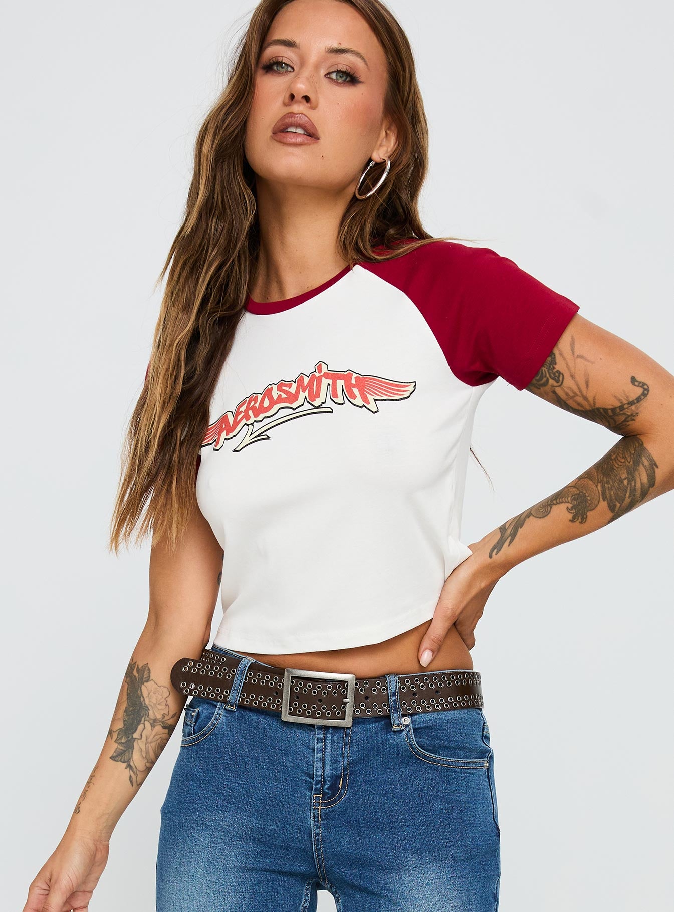 Let Rock Rule Graphic Top White  Red