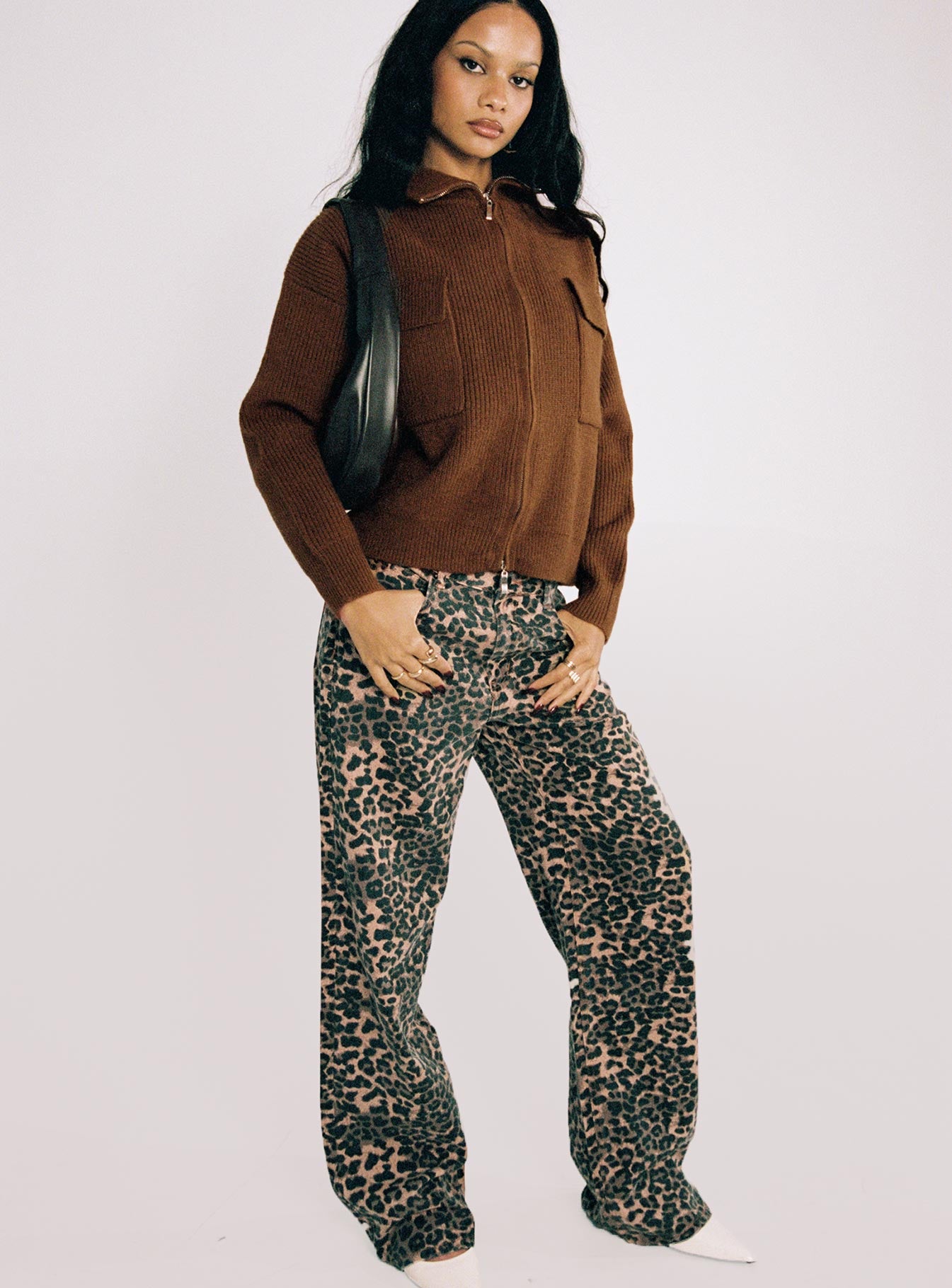 Top Model Low Rise Straight Leg Jeans Leopard - Image 11