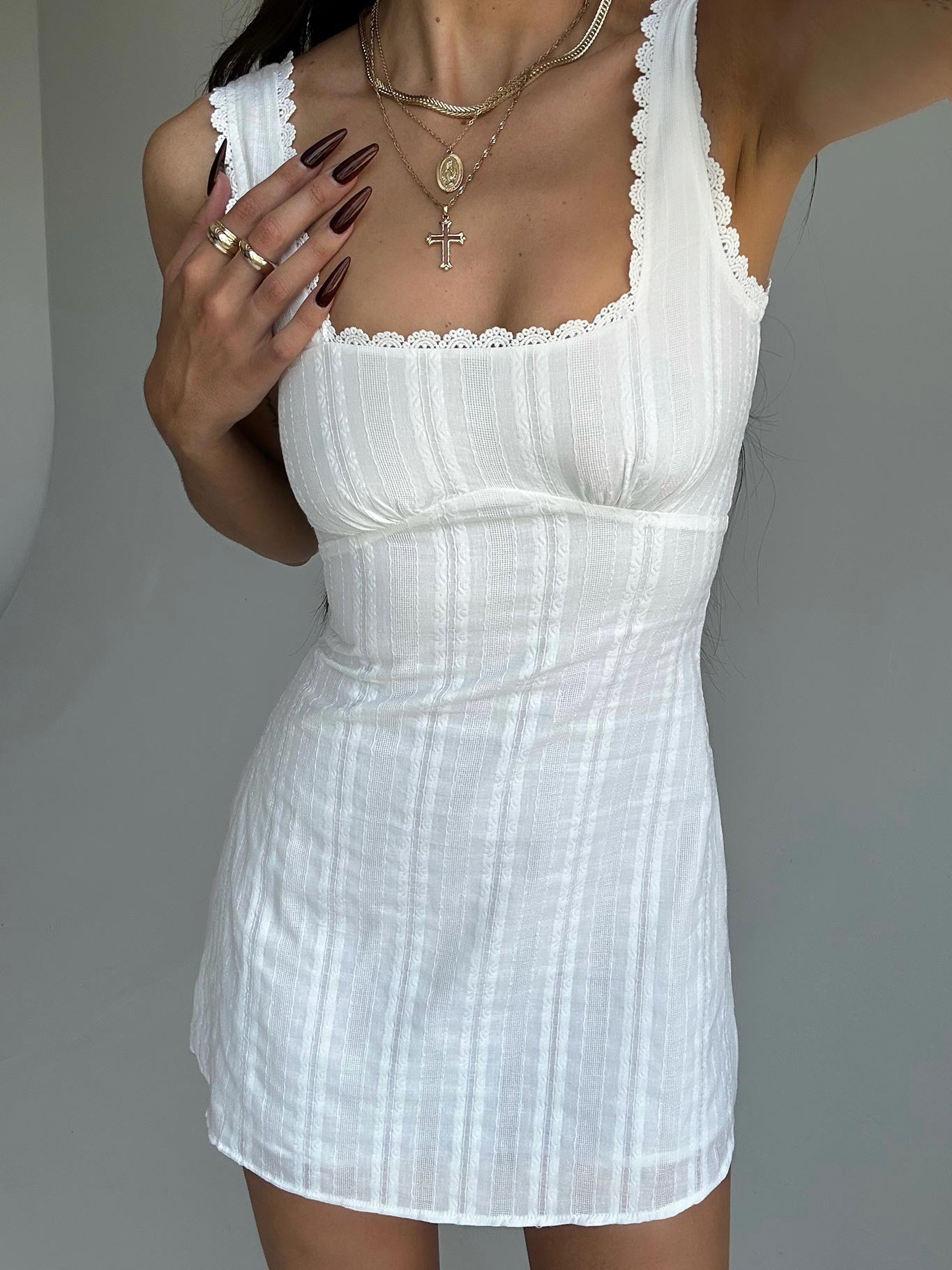 Dasha Mini Dress White Lower Impact - Image 7