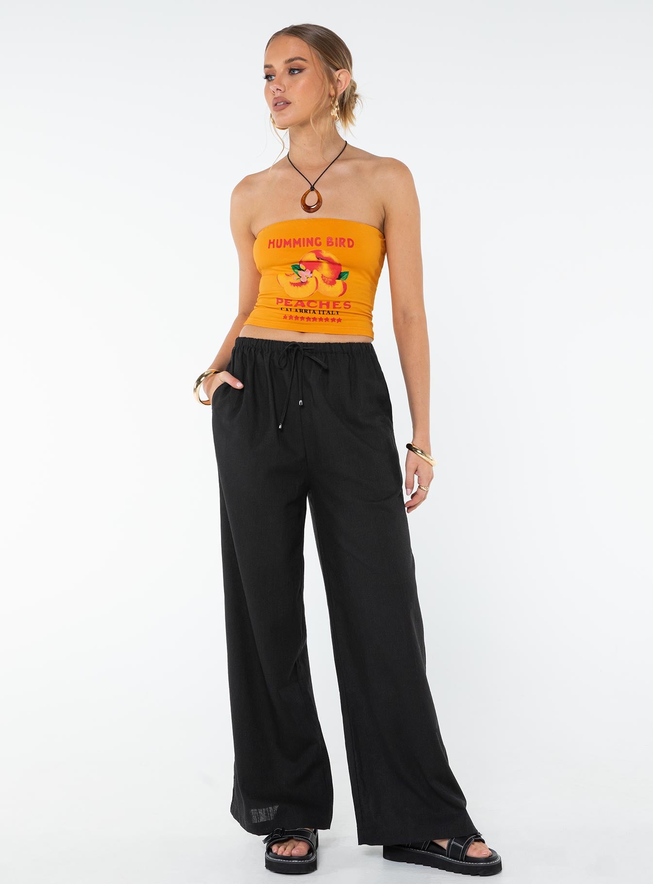 Ogilvie Linen Blend Pants Black - Image 2