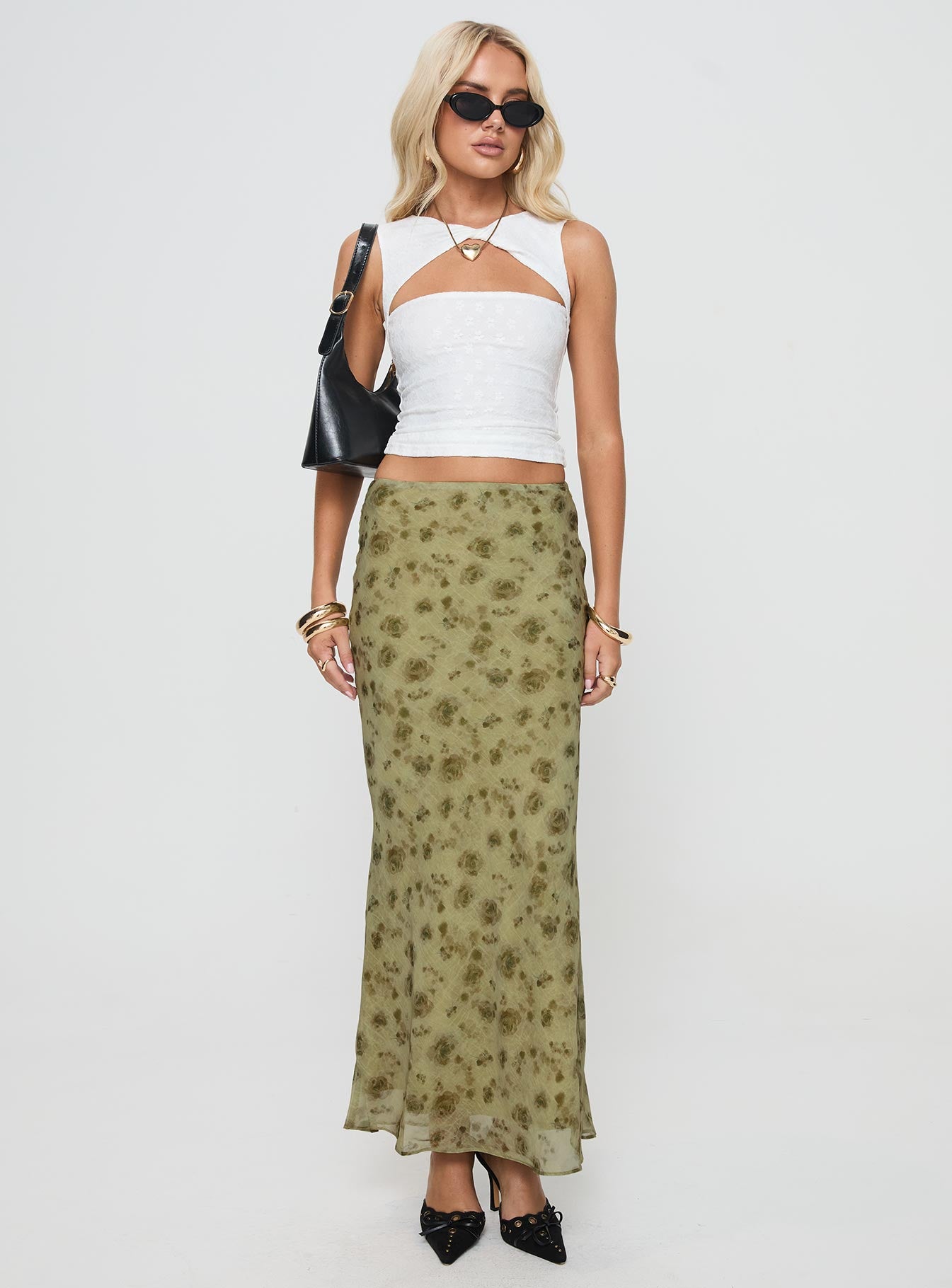 Piazia Maxi Skirt Green - Image 2