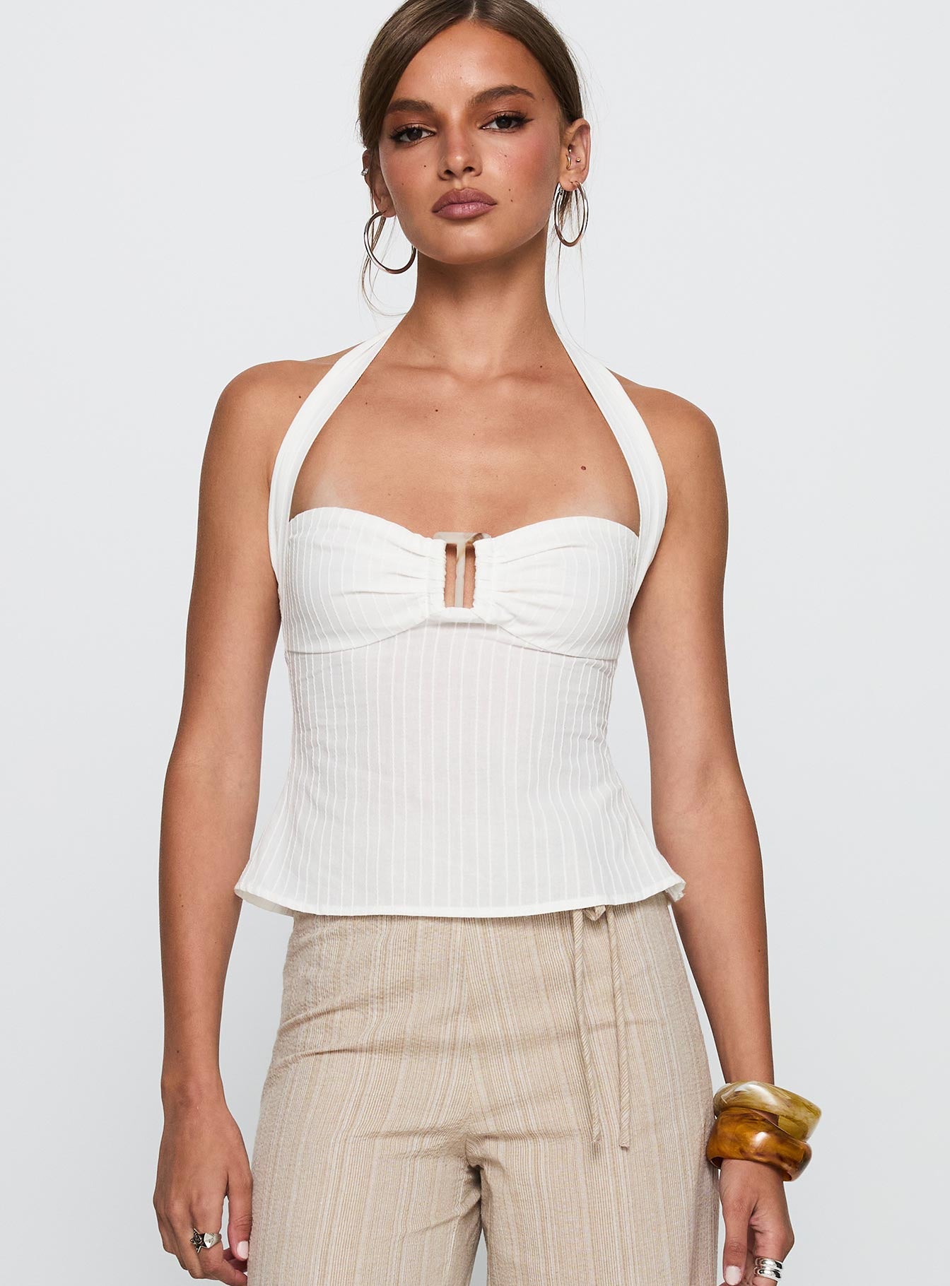 Isabetta Halter Top White Petite - Image 2