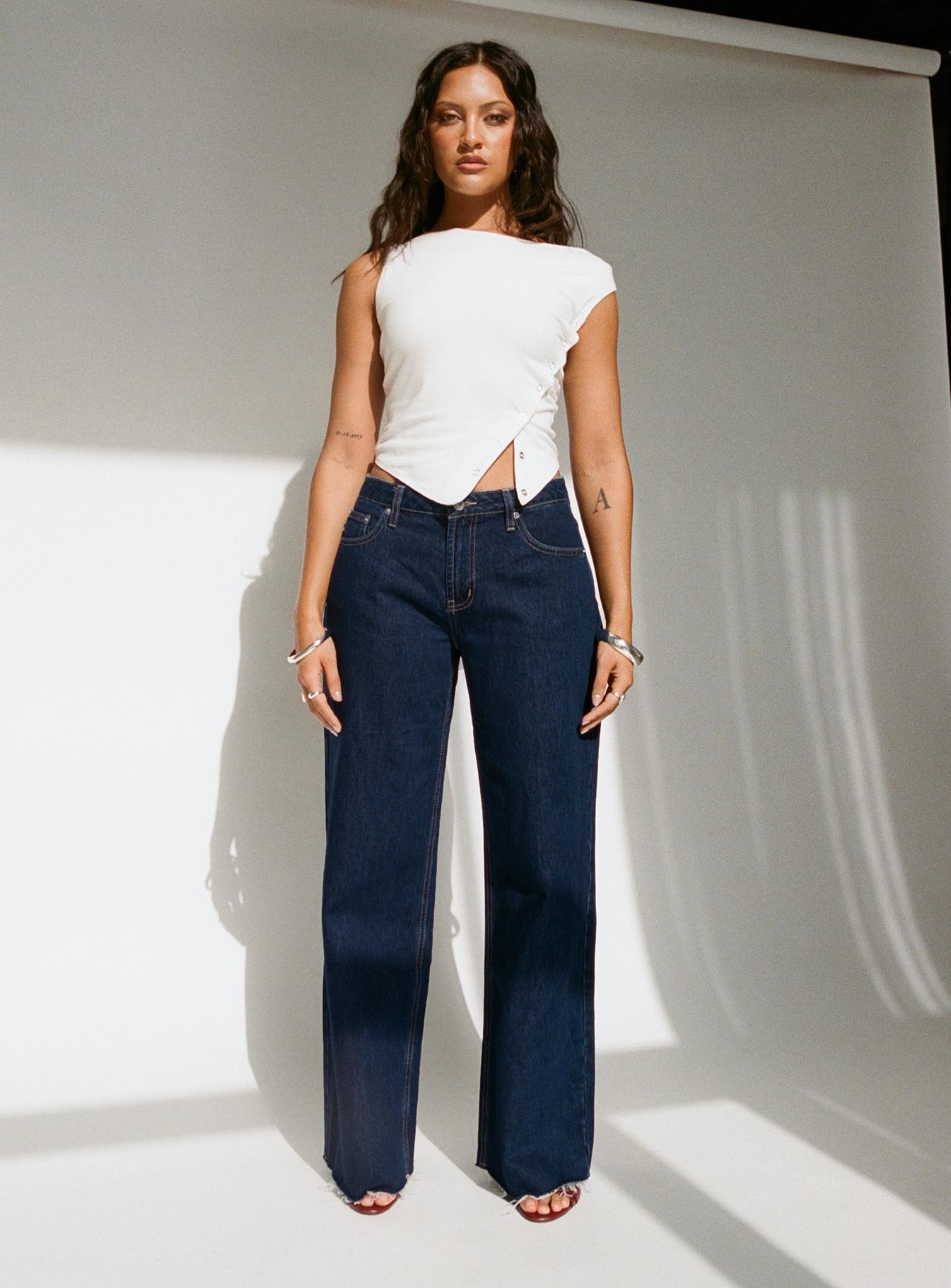 Darla Low Rise Straight Leg Jean Dark Blue Wash Petite - Image 9