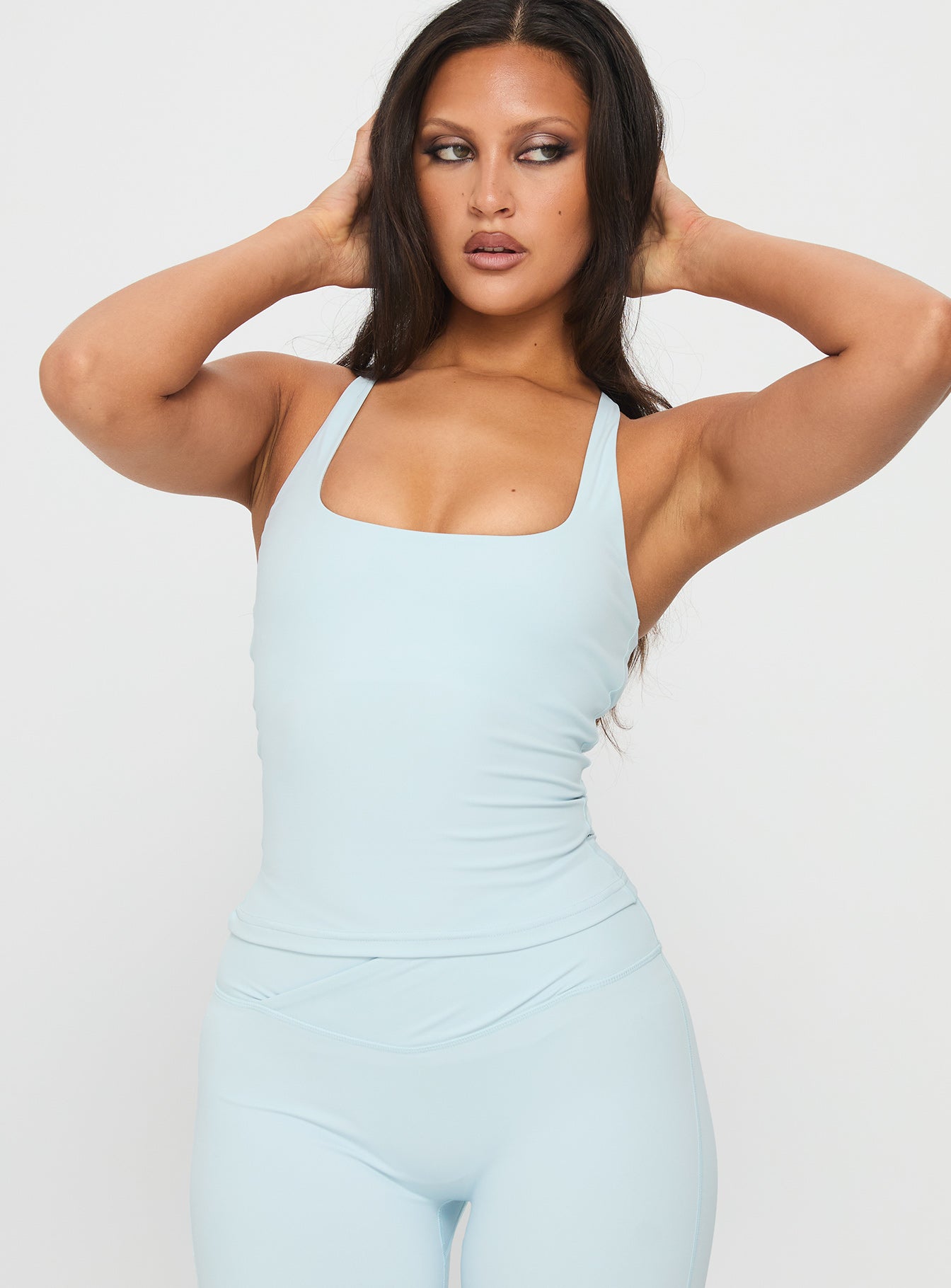 Layup Active Longline Cross Back Top Blue - Image 2