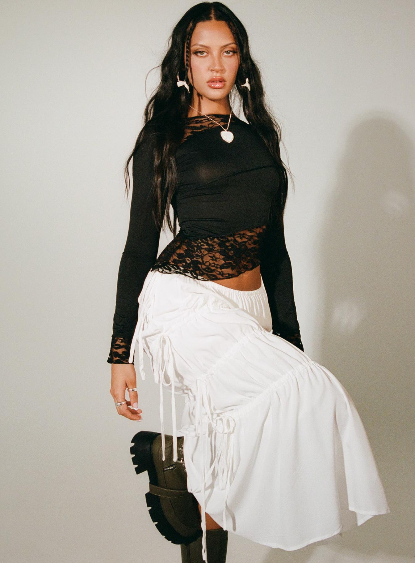Perky Maxi Skirt White - Image 9