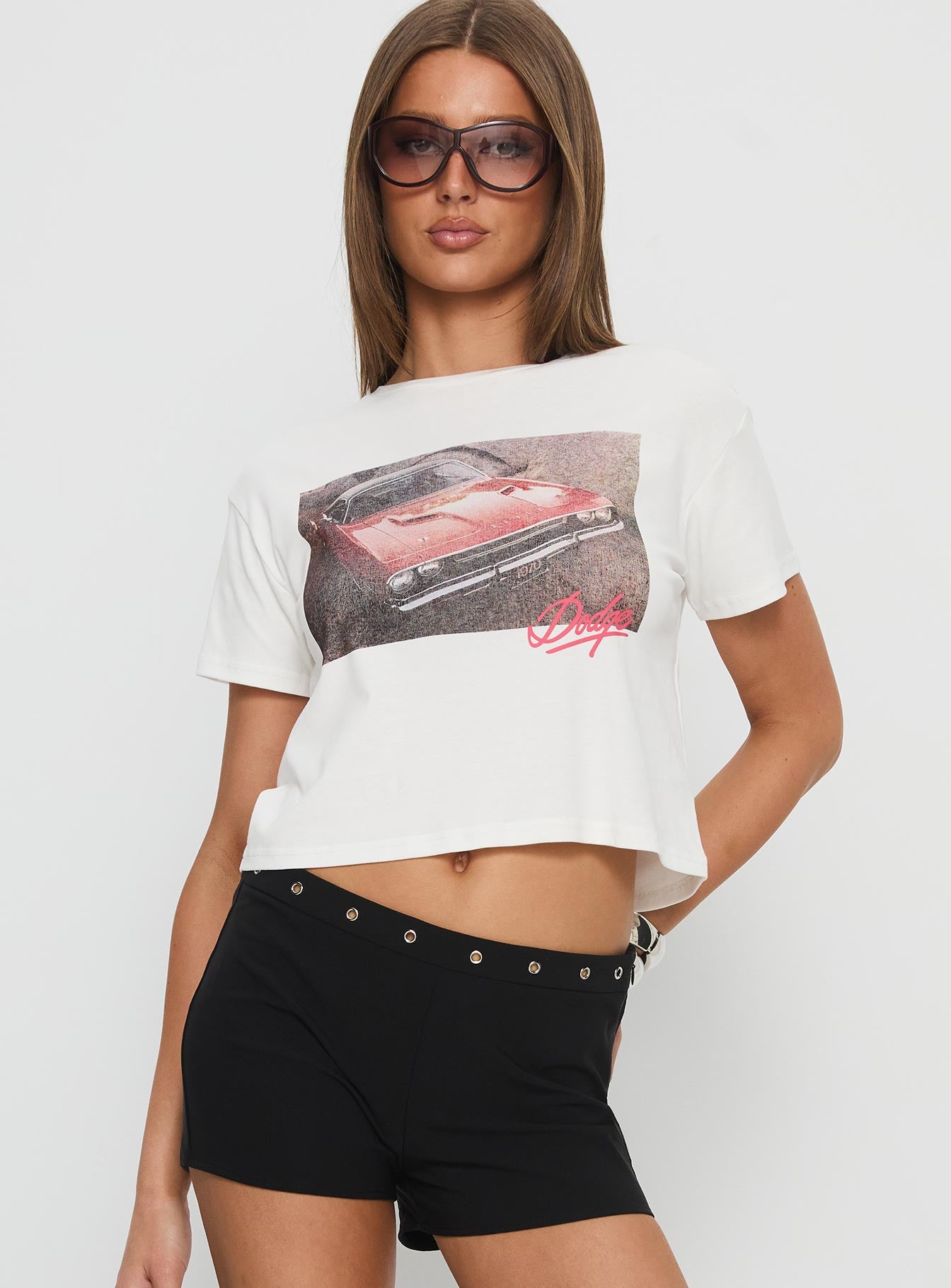 Dodge Girl Graphic Top White - Image 2