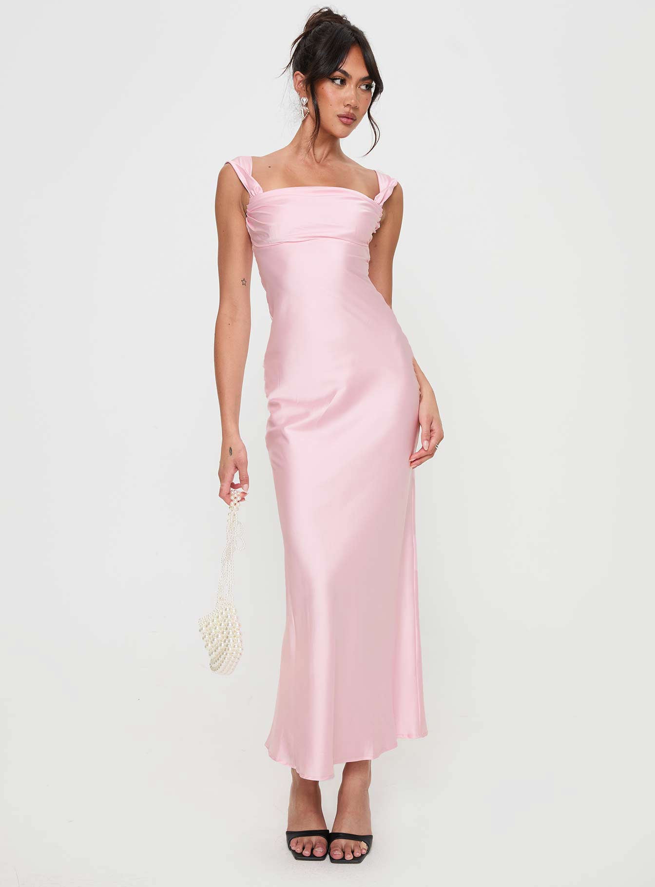 Azura Off The Shoulder Maxi Dress Pink - Image 2