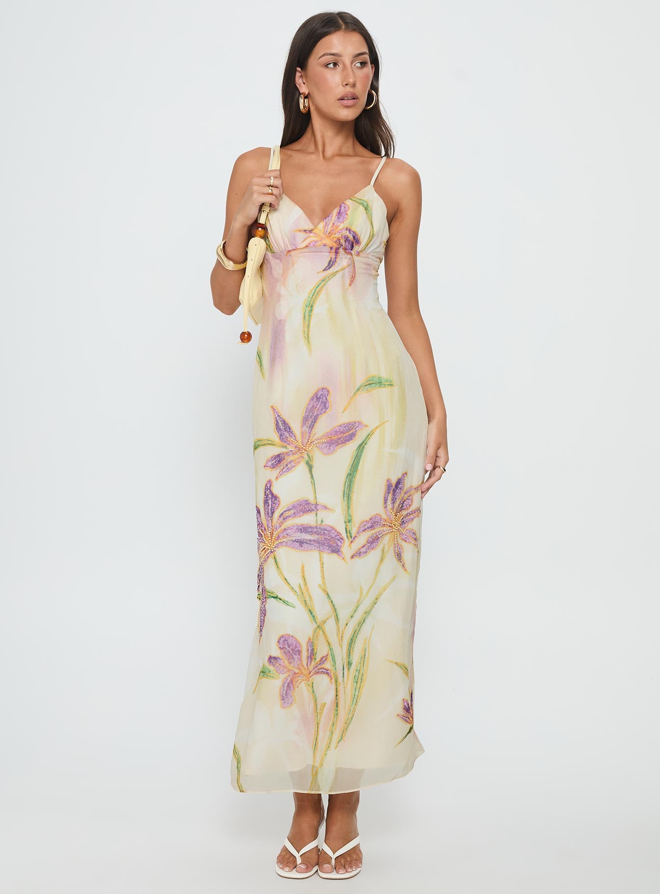 Isakaia Beaded Maxi Dress Floral Multi - Image 2