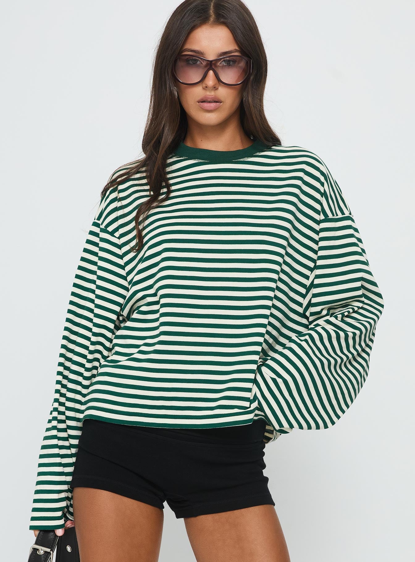 Bloom Long Sleeve Top Moss Stripe - Image 2