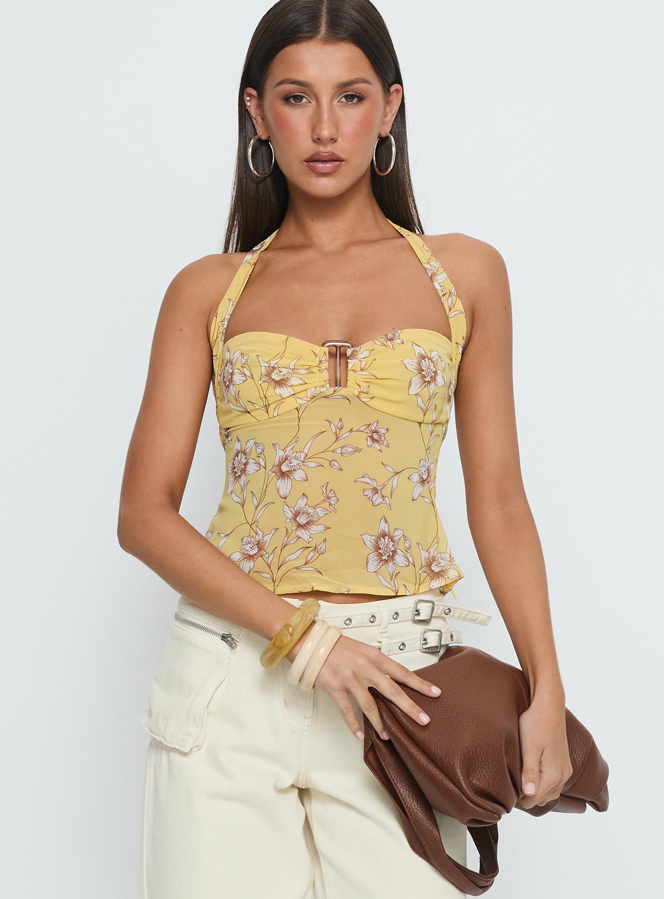 Isabetta Halter Top Yellow Floral - Image 2