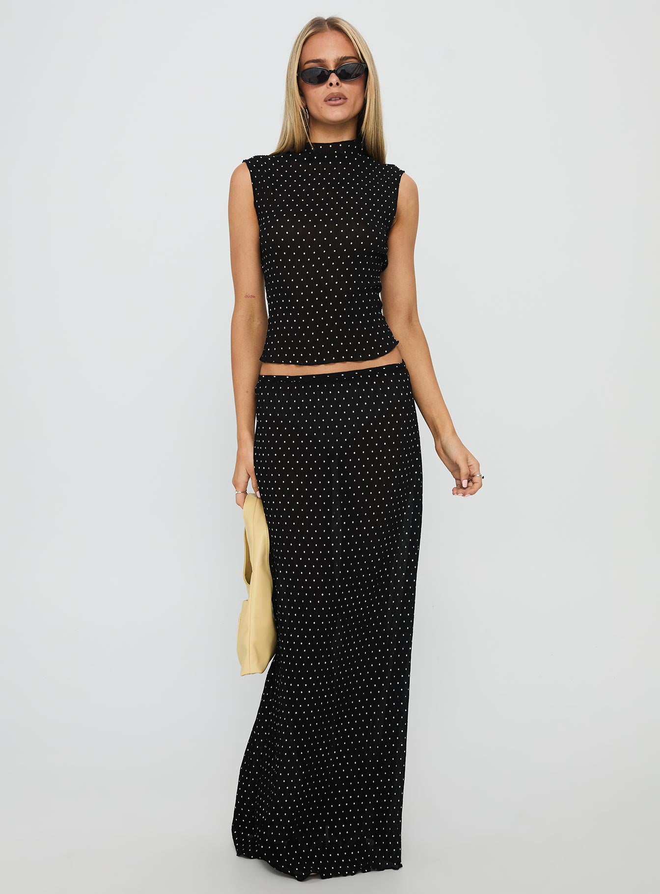Ford Maxi Skirt Onyx Polka - Image 2