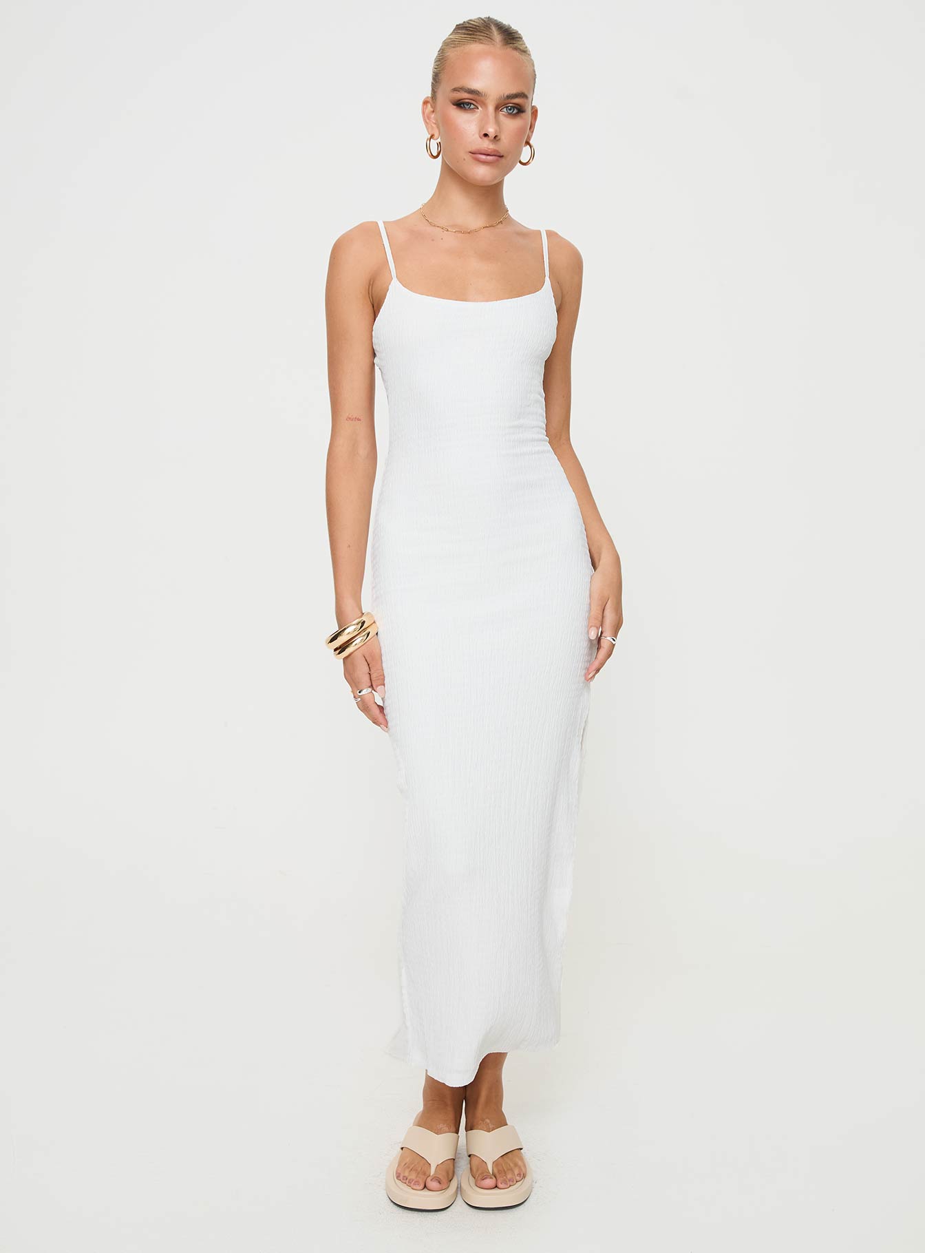 Elestria Maxi Dress White - Image 2