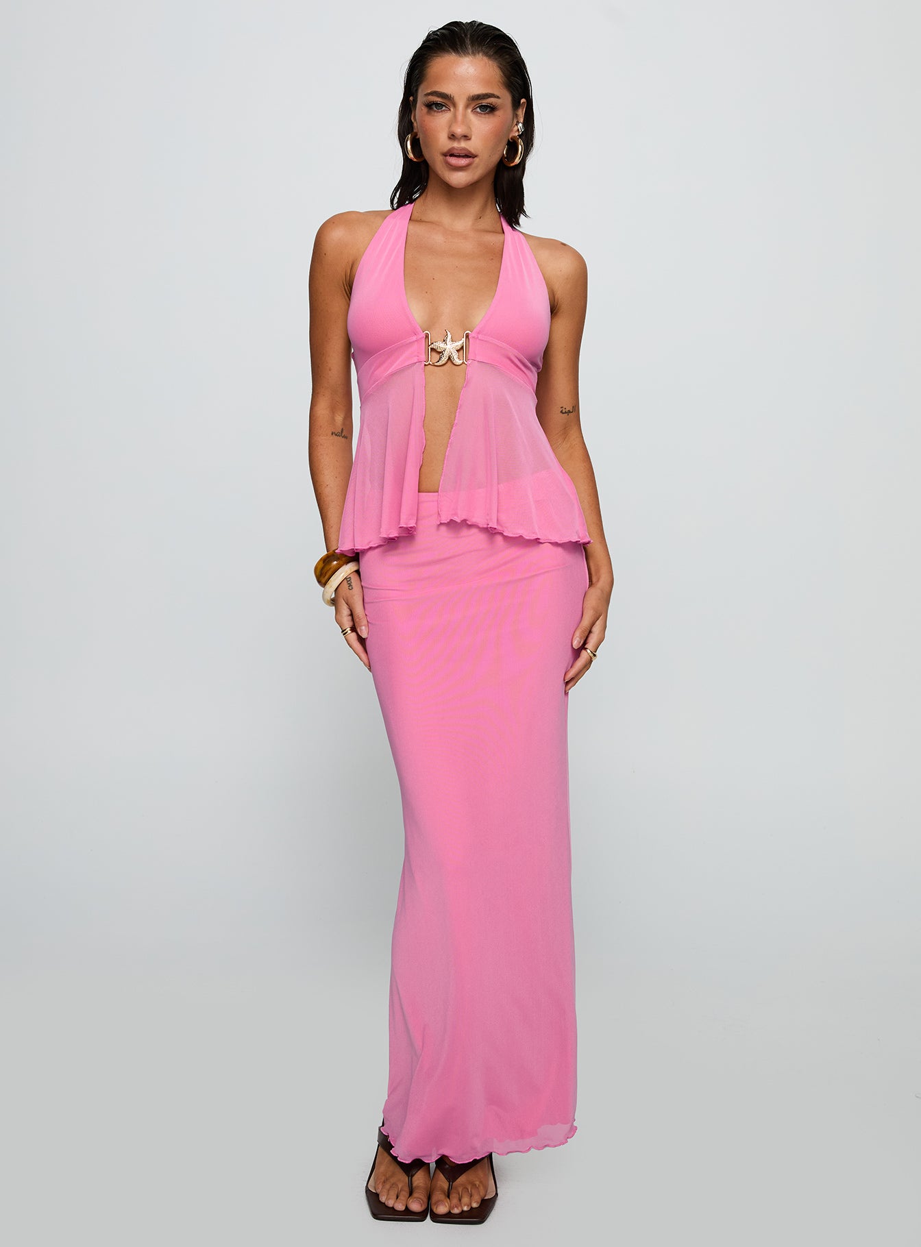 De Angelo Maxi Skirt Pink - Image 2