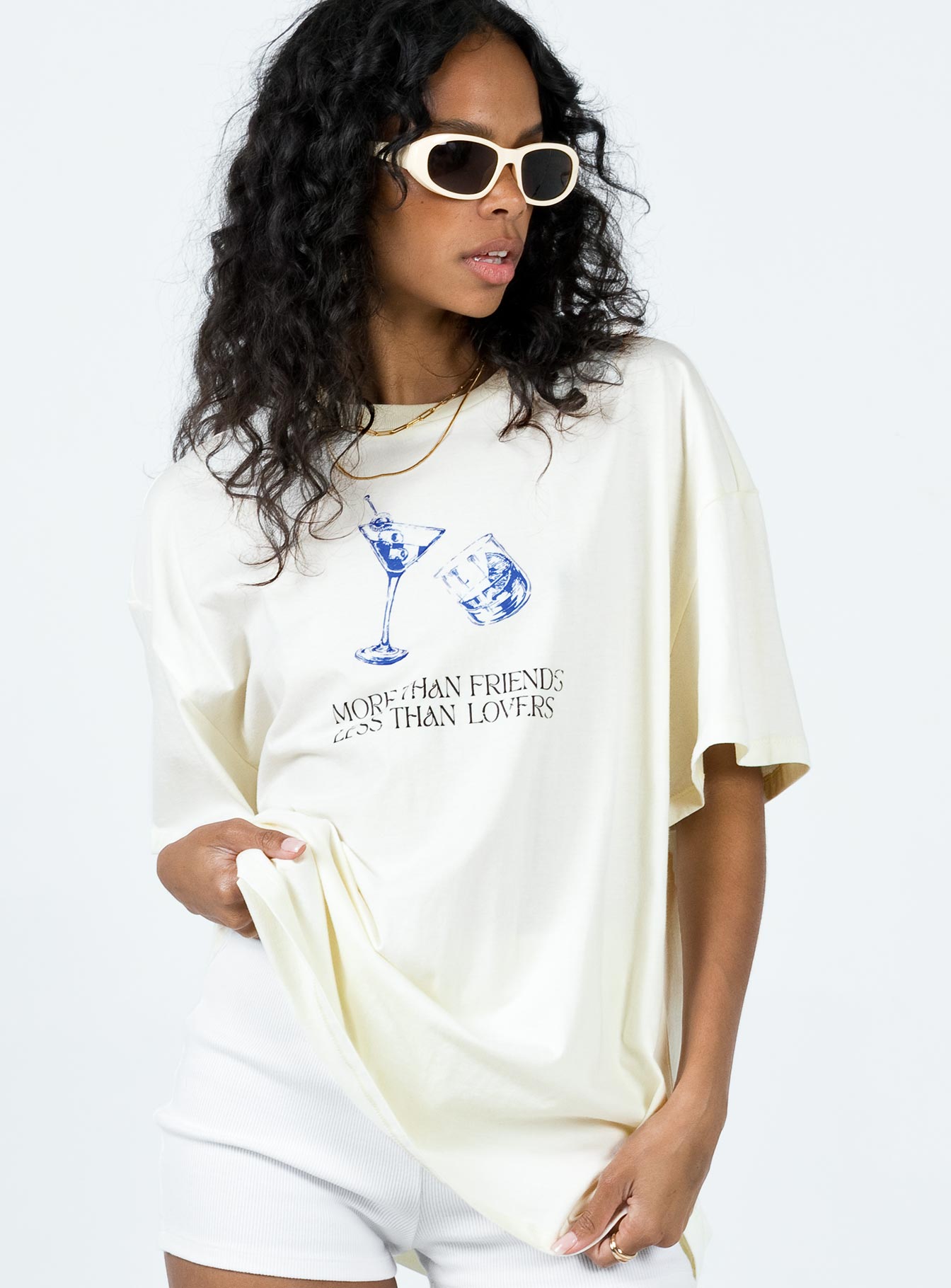 More Than Friends Oversized Tee Off White - Image 3