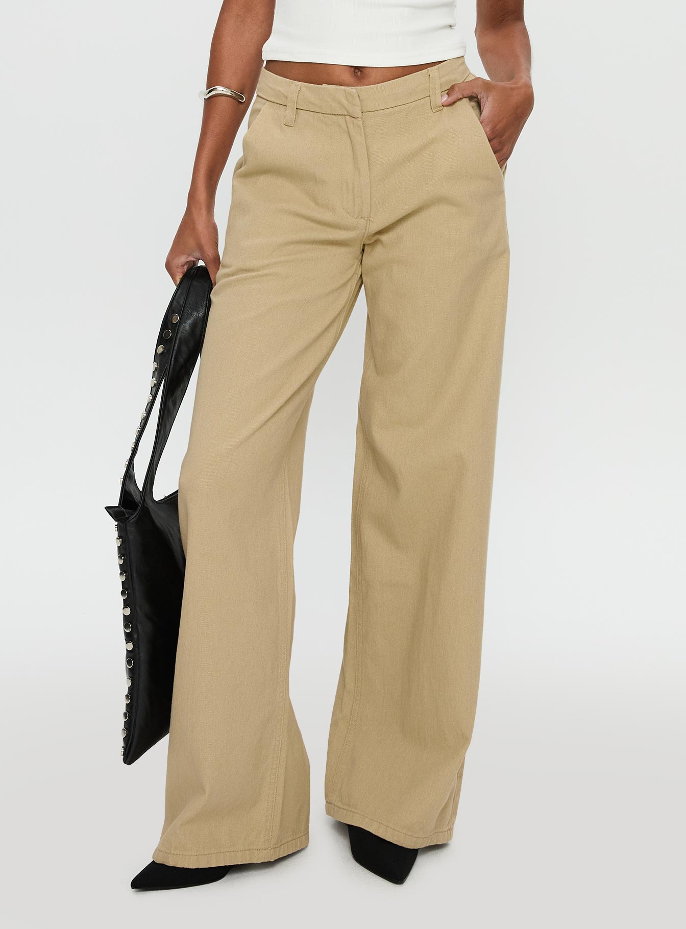 Latitude High Rise Wide Leg Pants Beige - Image 2