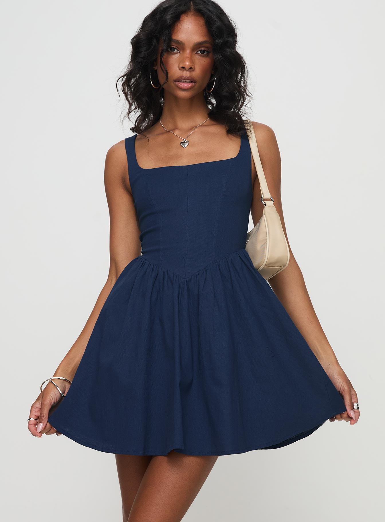 Martie Mini Dress Navy - Image 2