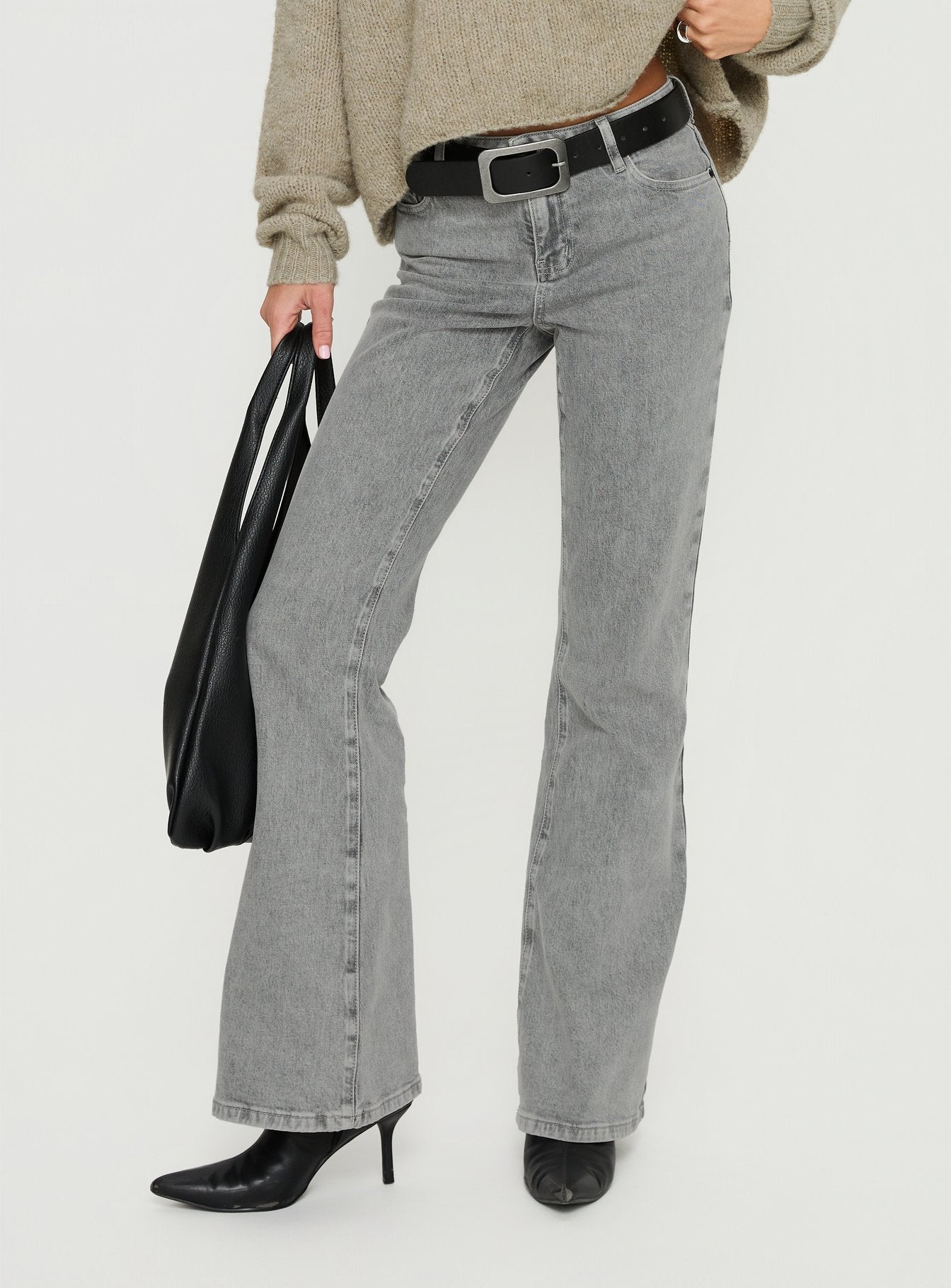 Magic Mirror Mid Rise Bootleg Jeans Washed Grey - Image 2