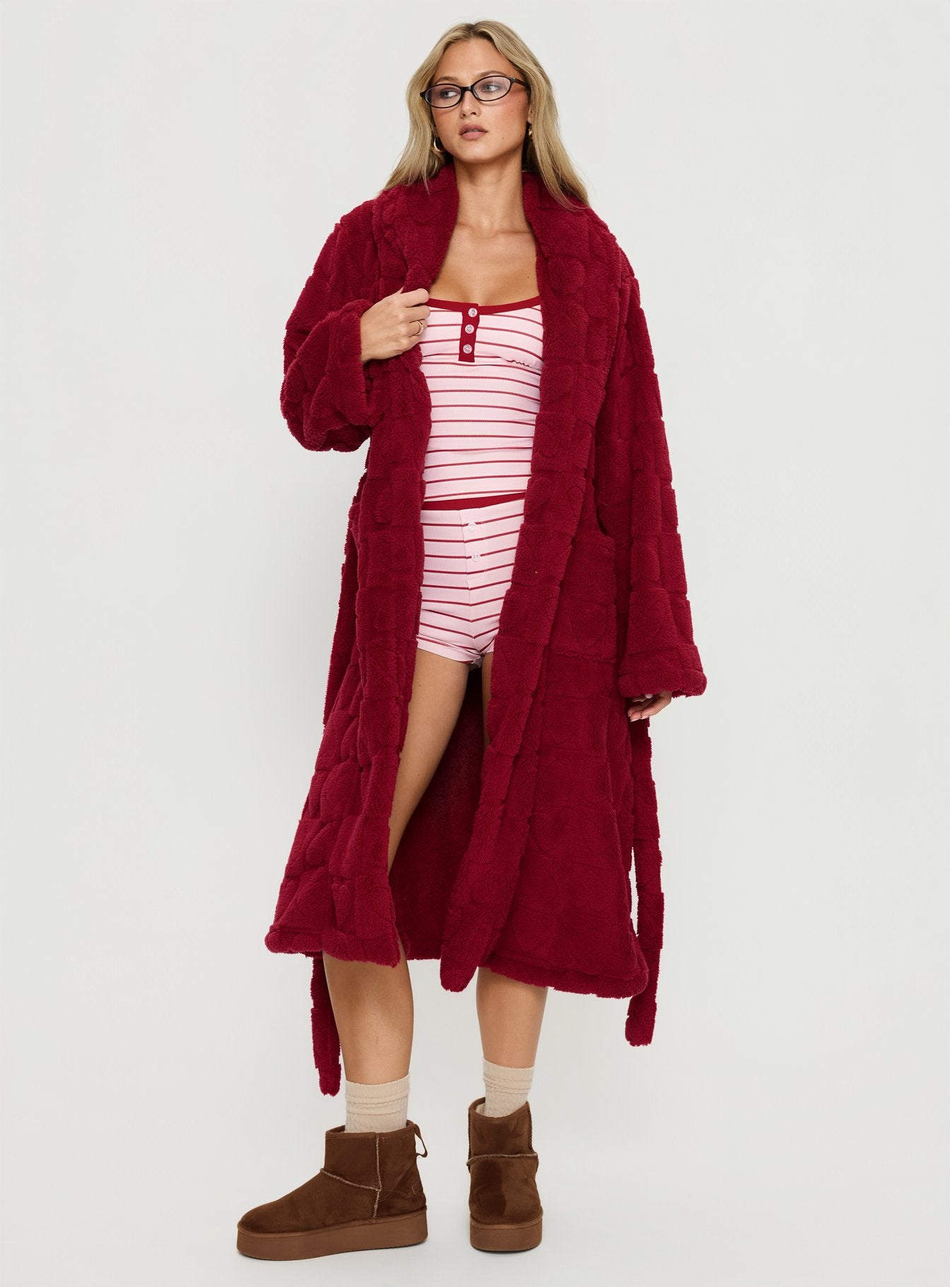 Soothe Bath Robe Burgundy - Image 2