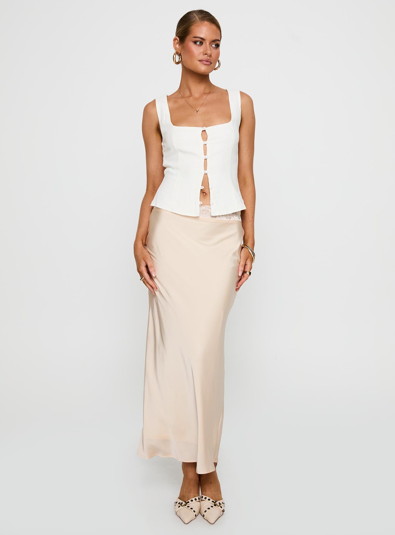 The Charmaine Maxi Skirt Cream - Image 2