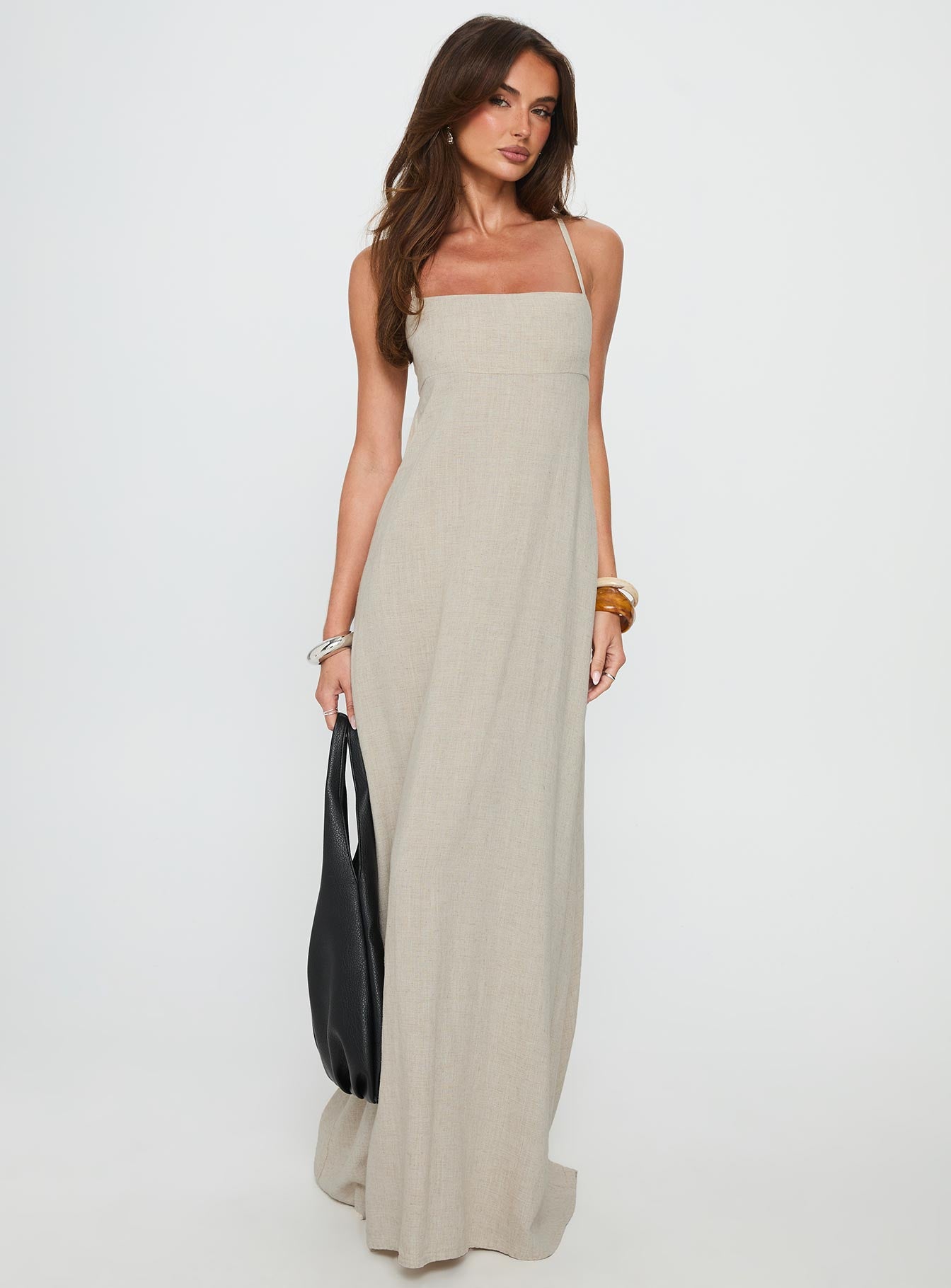 Solie Tie Back Maxi Dress Natural - Image 2