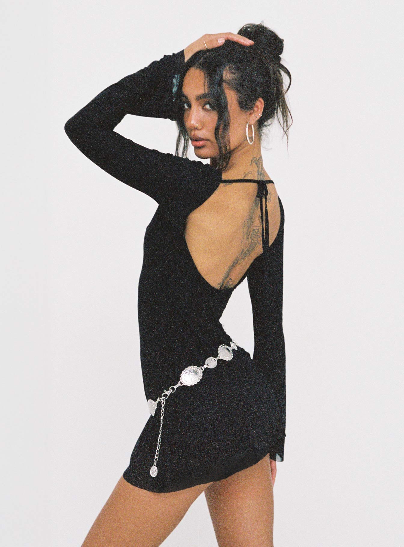 Lukea Long Sleeve Mini Dress Black - Image 9