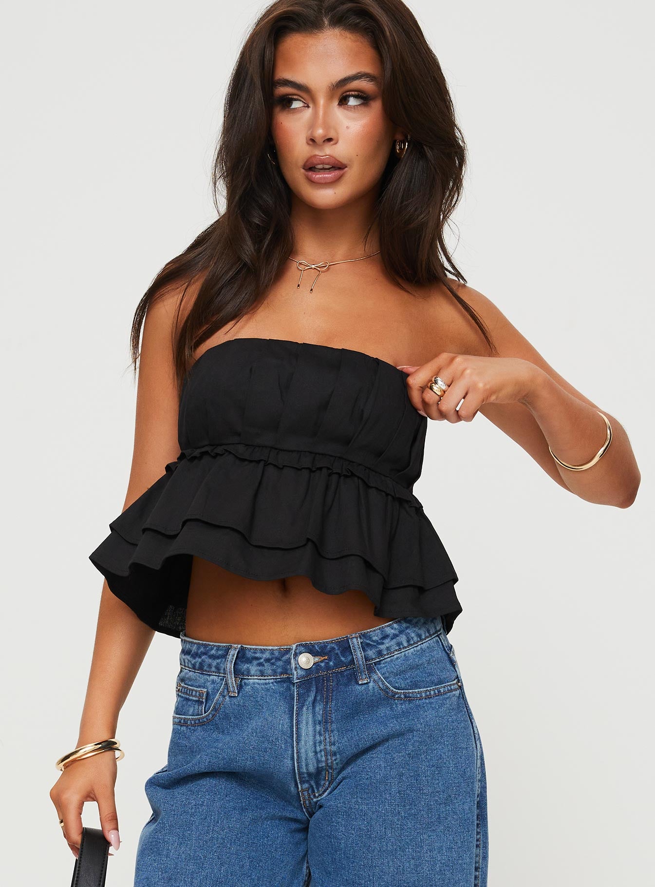 Ericka Strapless Top Black - Image 2
