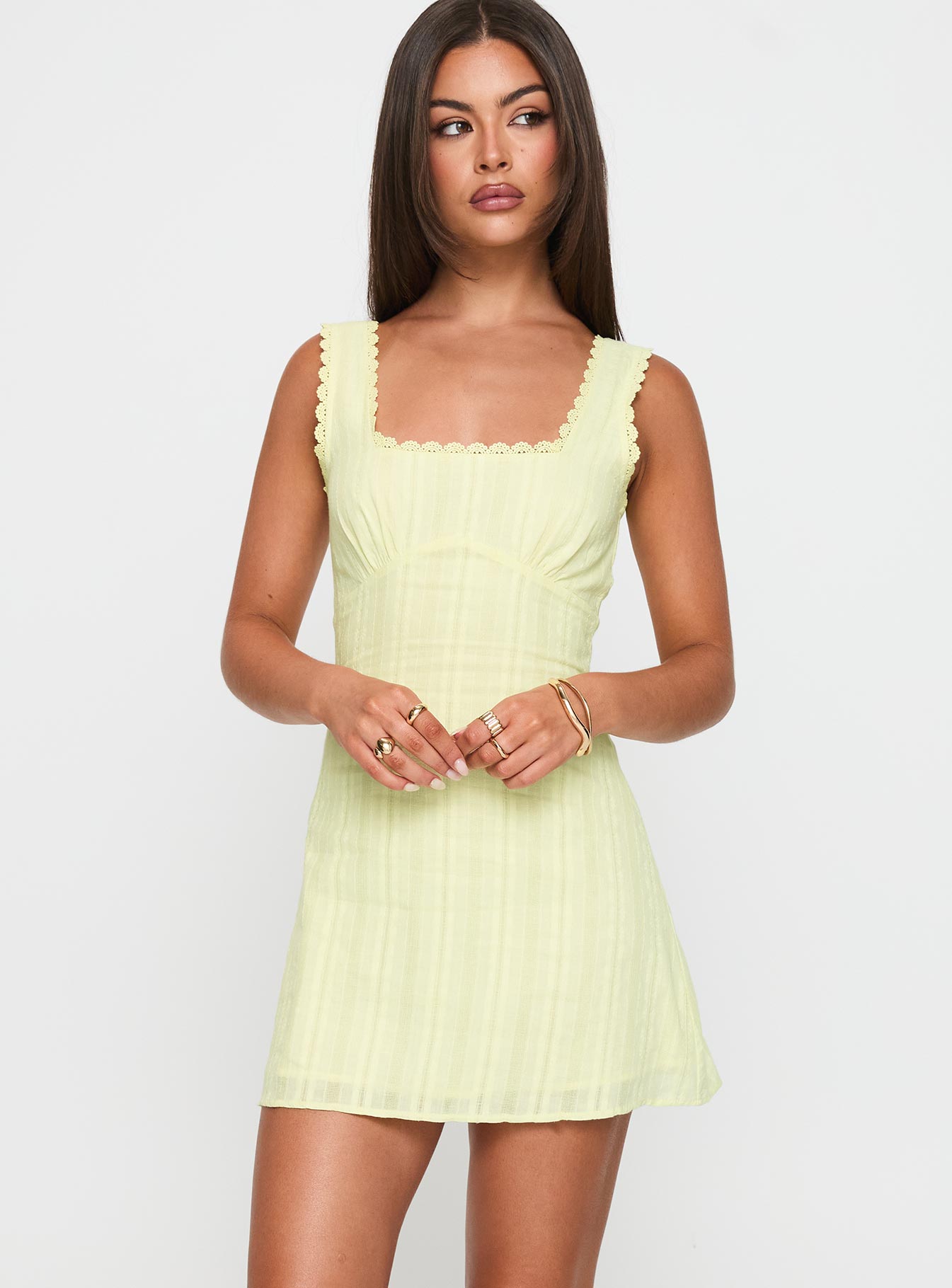 Dasha Mini Dress Lemon - Image 2