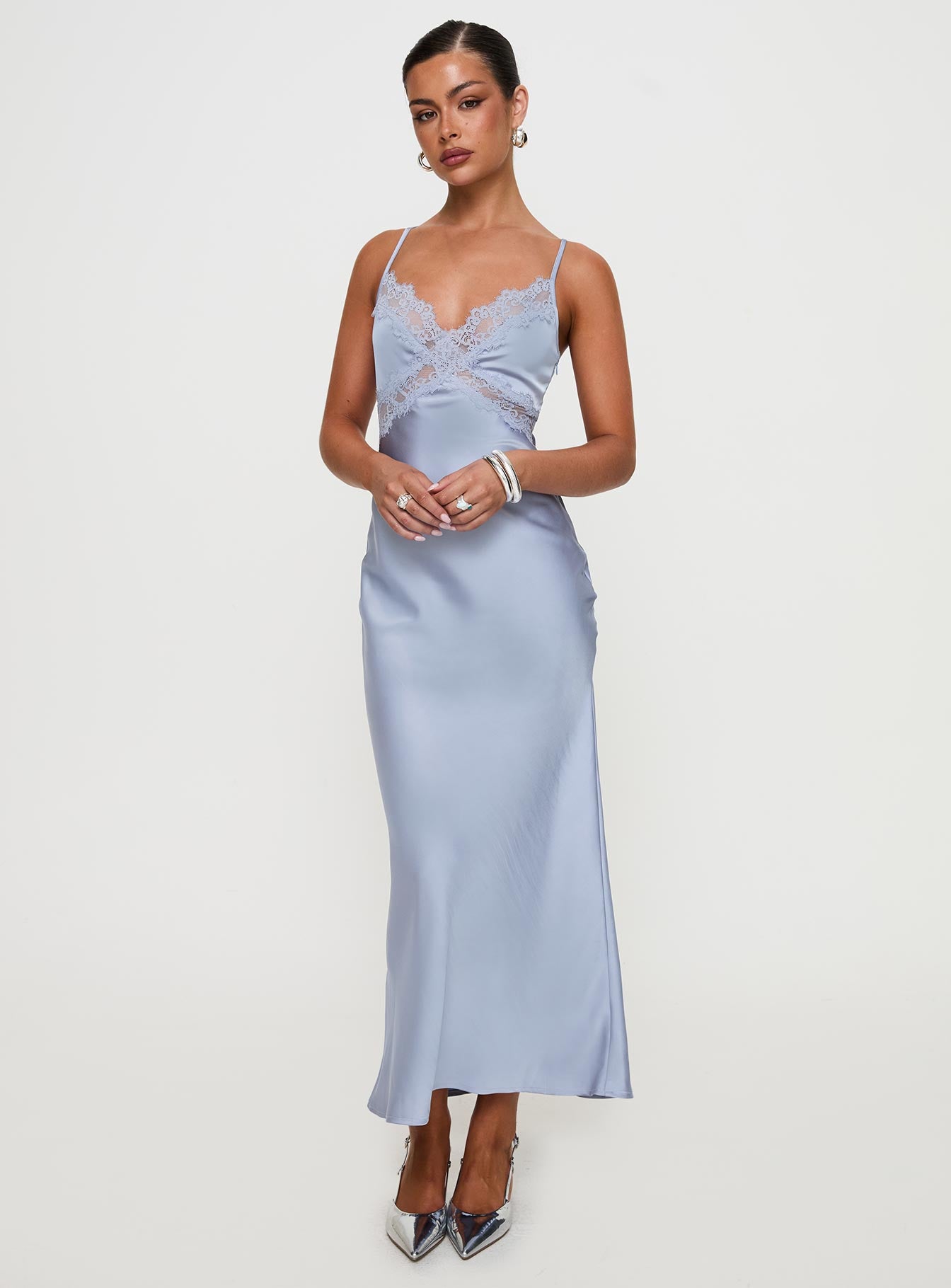 Treasure Bias Cut Maxi Dress Blue - Image 2