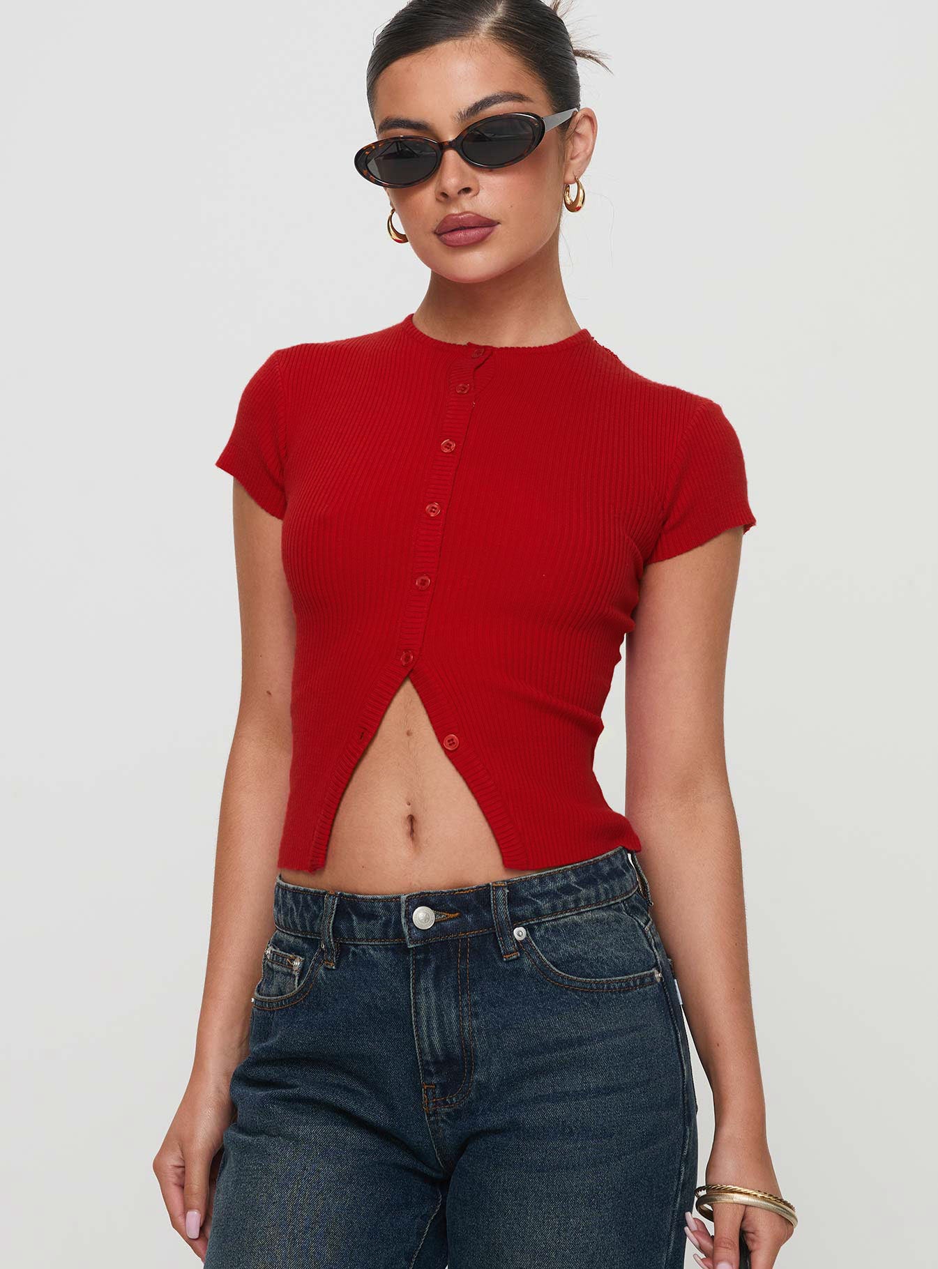 Suzu Knit Top Red - Image 2