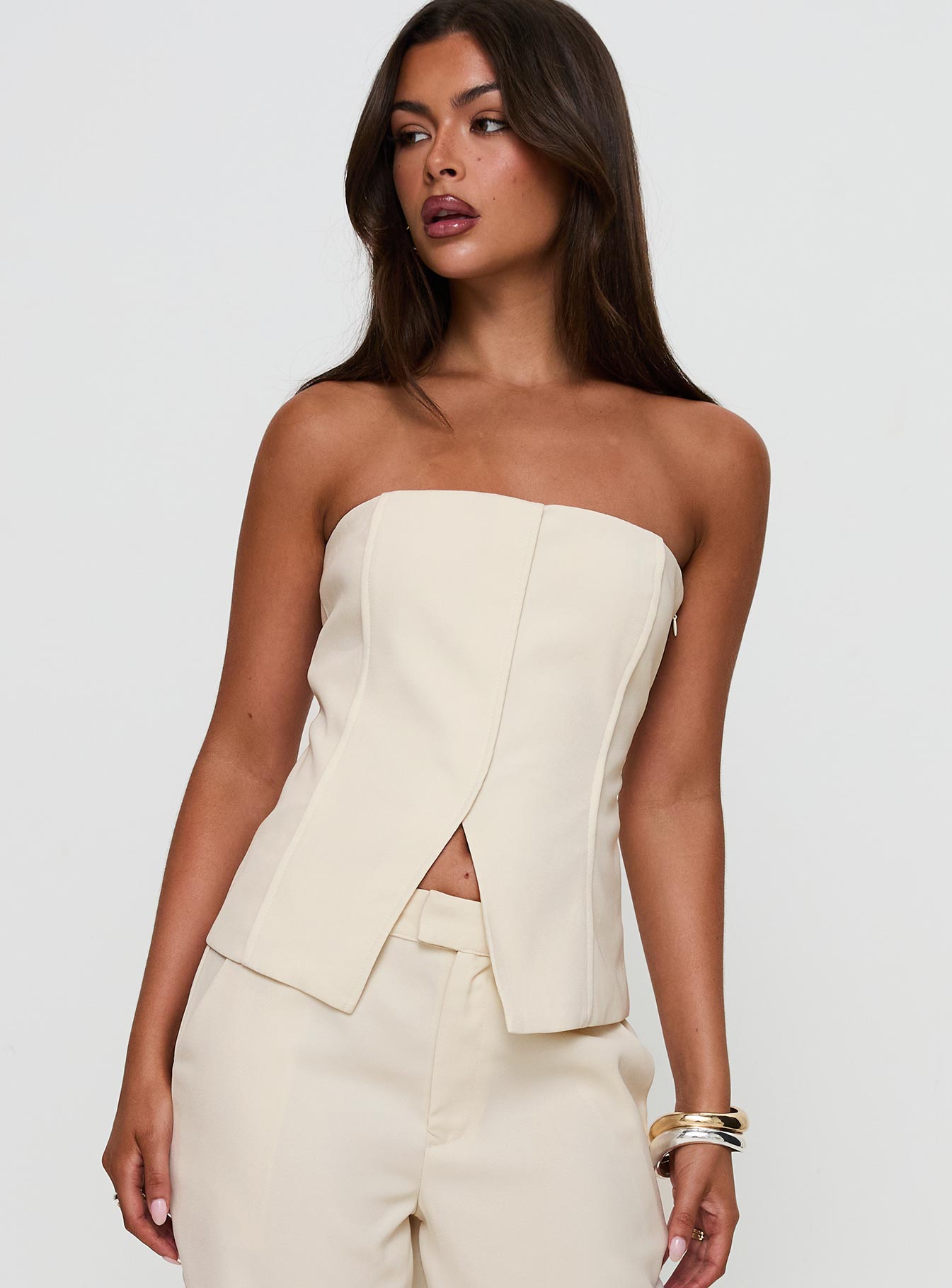 Lavish Living Strapless Top Cream Petite - Image 2