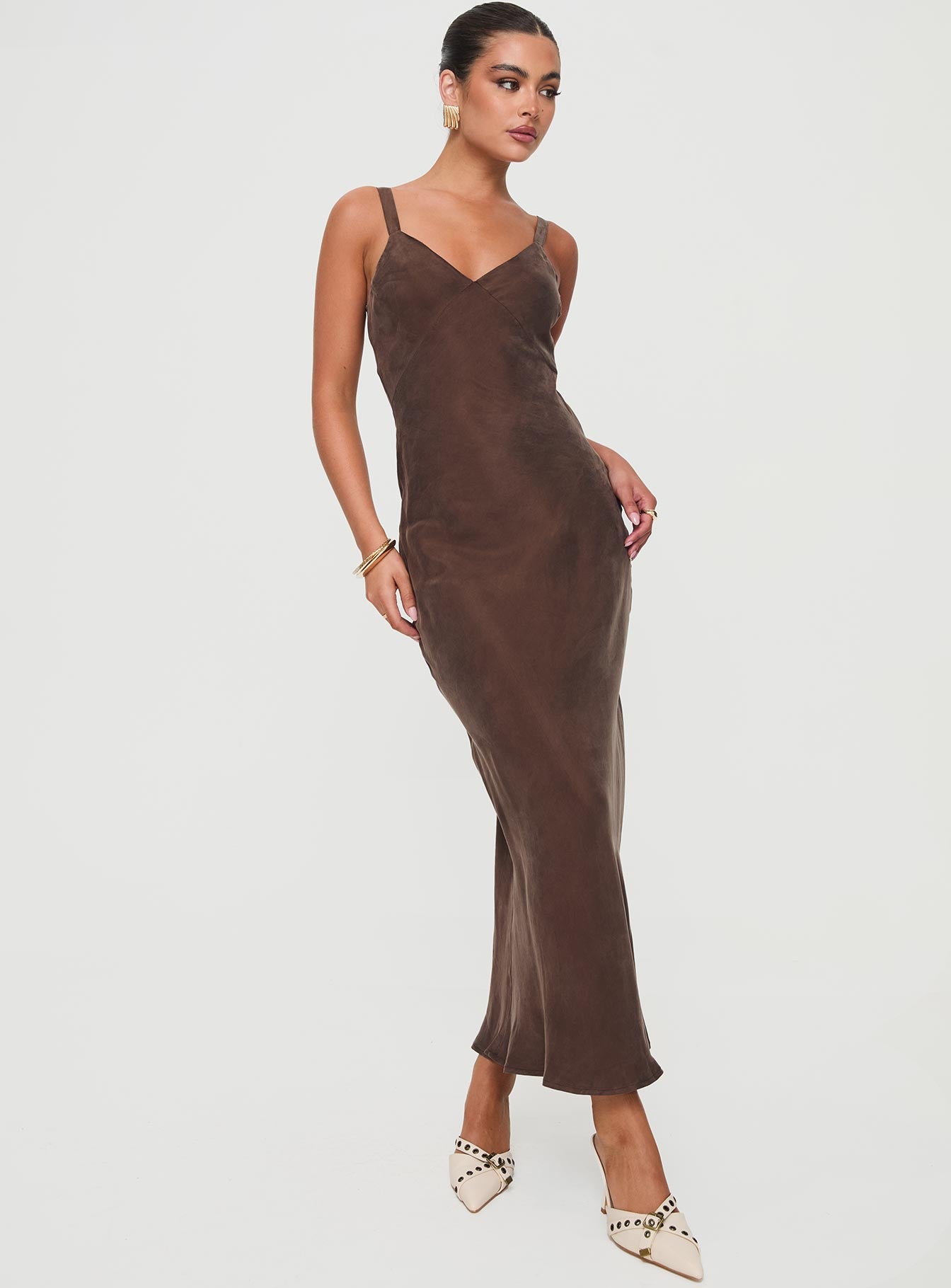 Laurette Maxi Dress Brown - Image 3