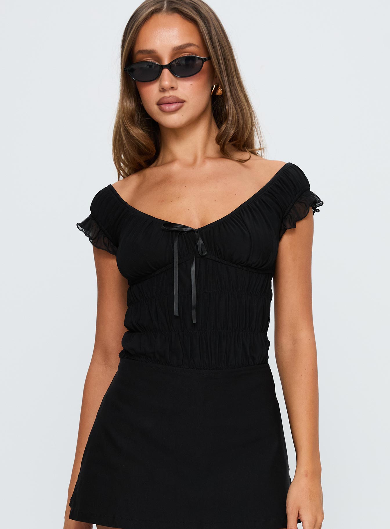 Ahead Of Myself Off Shoulder Bodysuit Black - Image 2