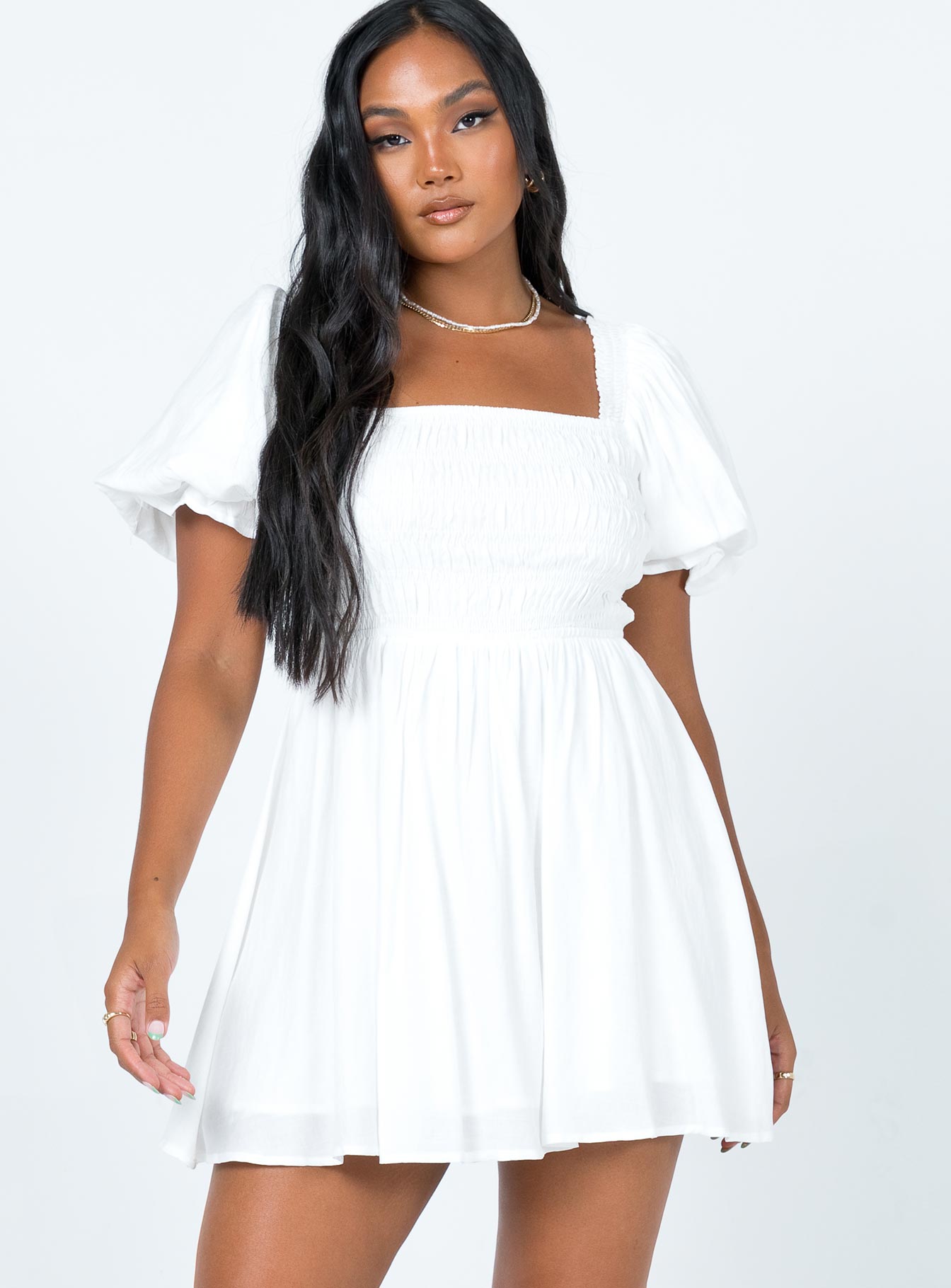 Dani Mini Dress White - Image 2
