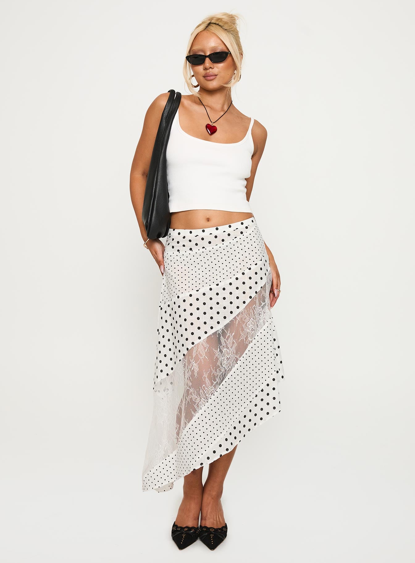 Rennar Maxi Skirt White Polka Dot - Image 2