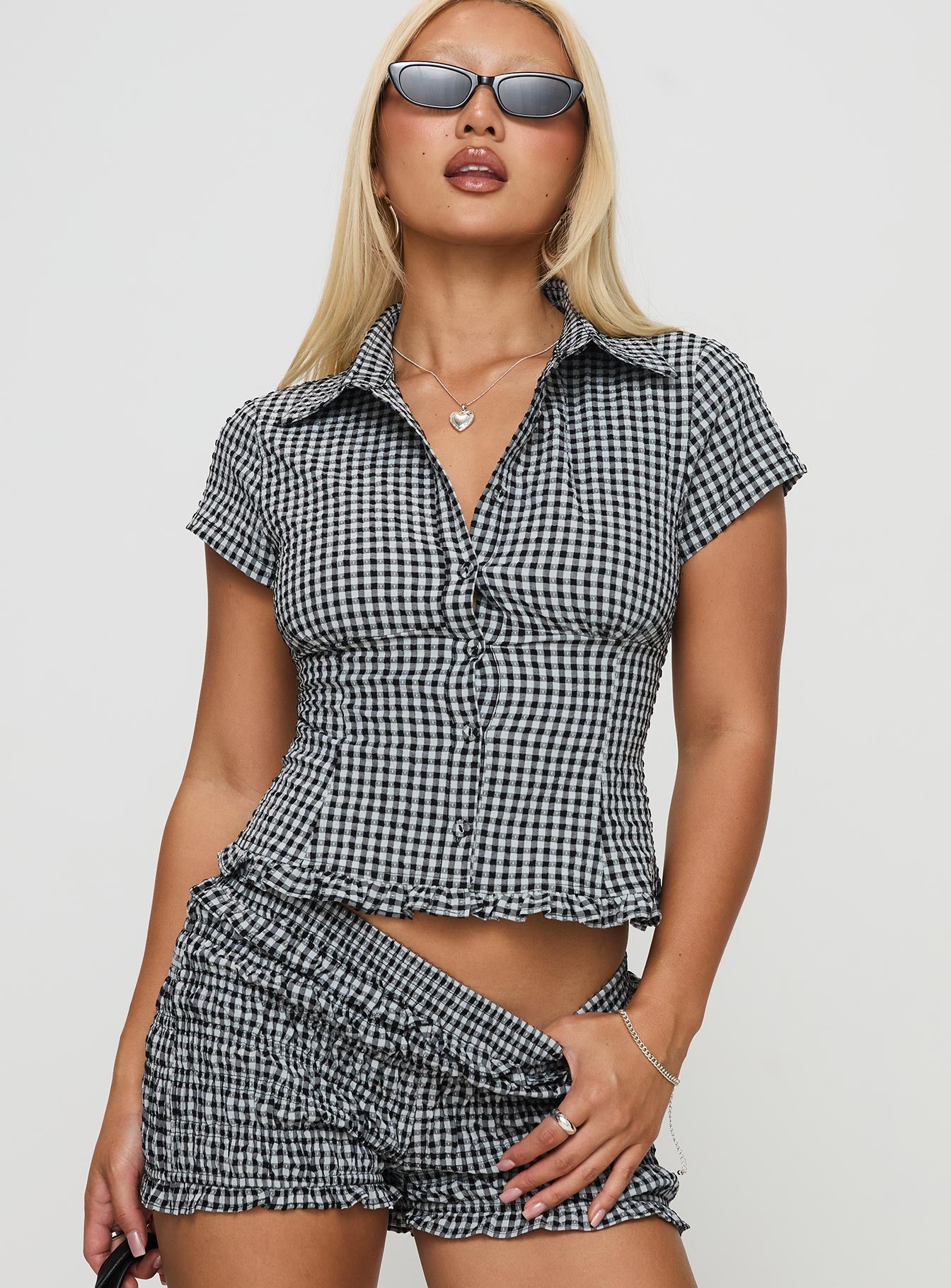 Covey Shirred Puff Sleeve Top Multi - Image 2