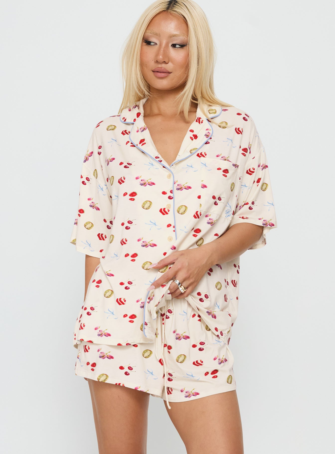 Sweet Things Button Down Sleep Set Multi - Image 2